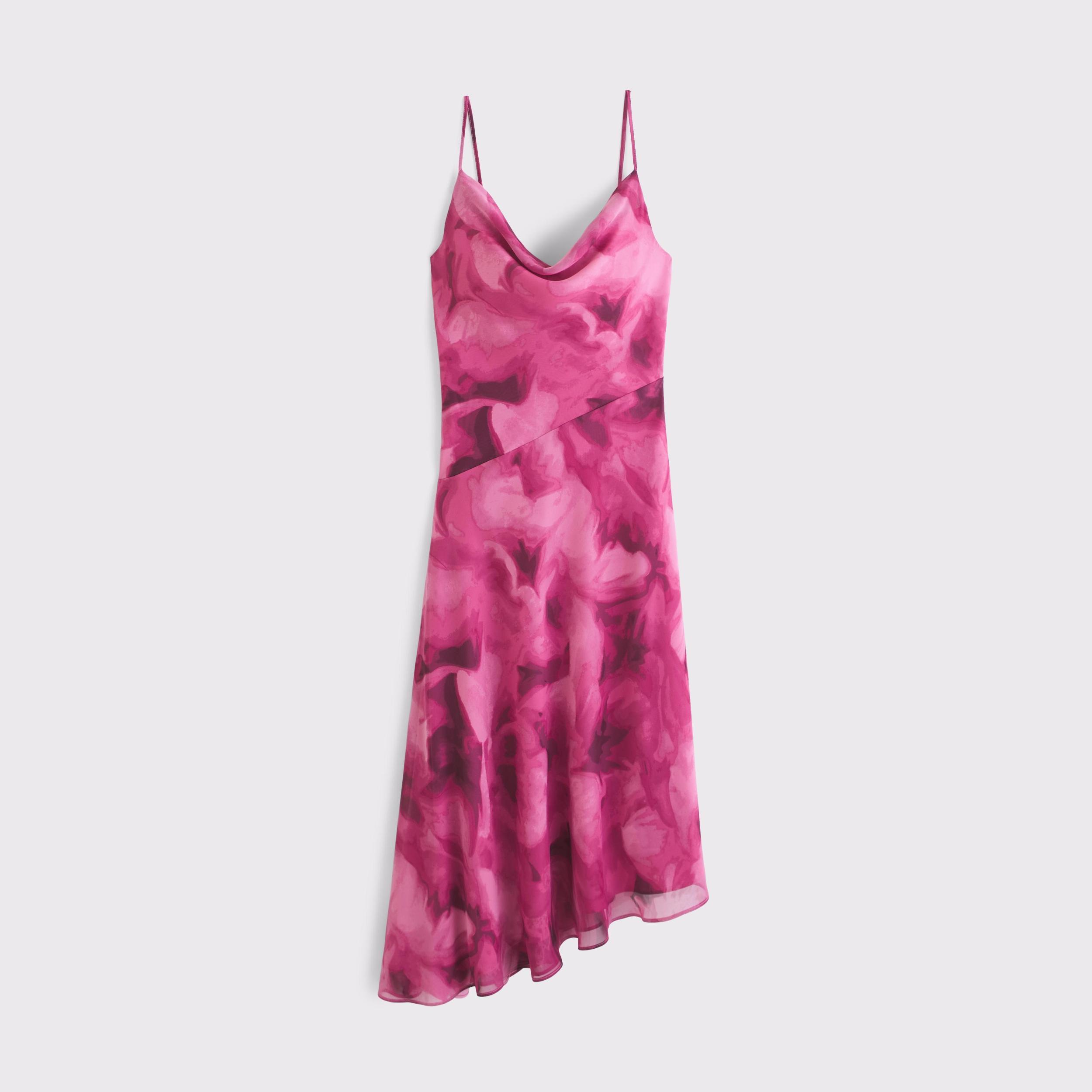 The A&F Julia Slip Scarf Asymmetrical Midi Dress Product Image