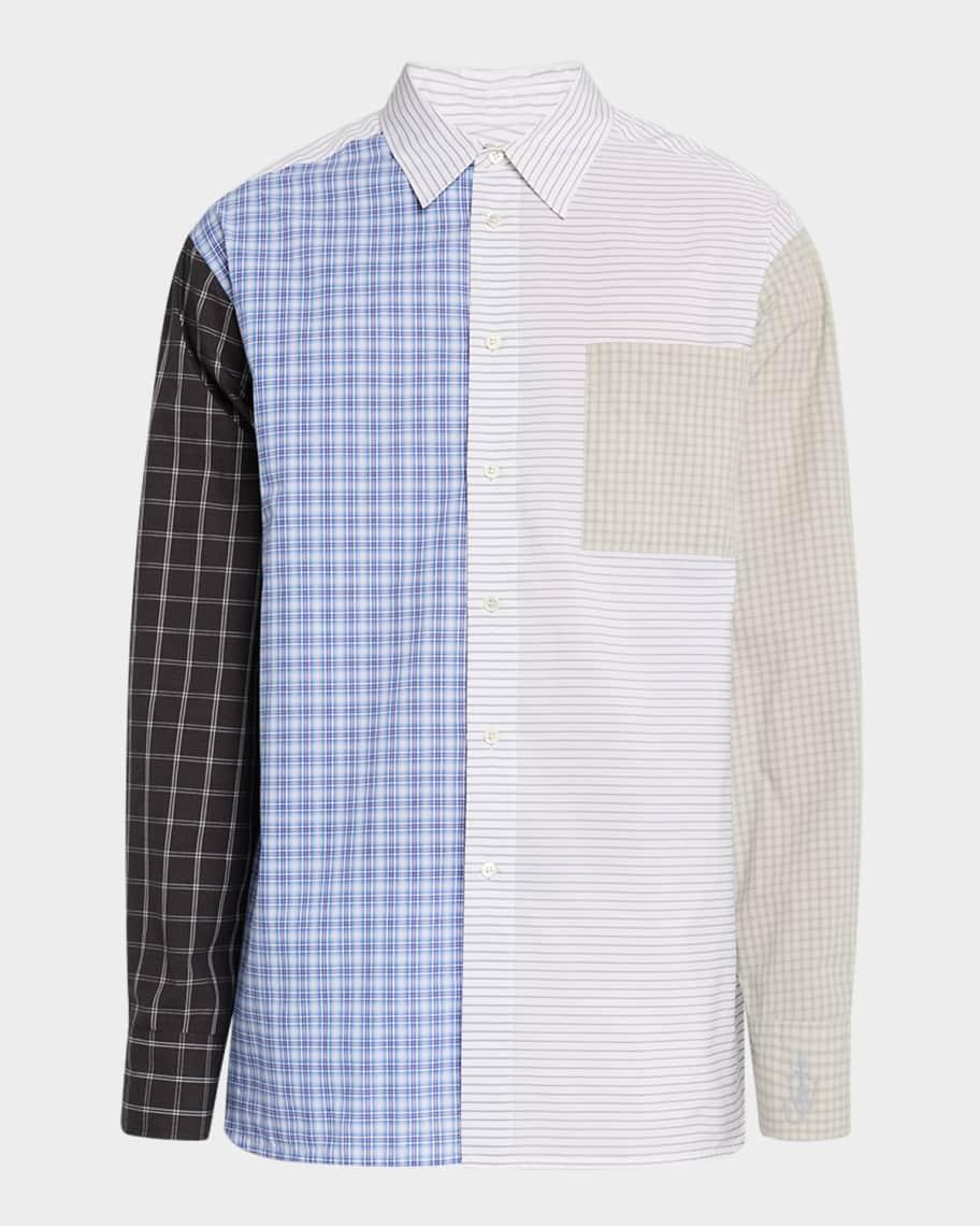 Mens Patchwork Sport Shirt Product Image