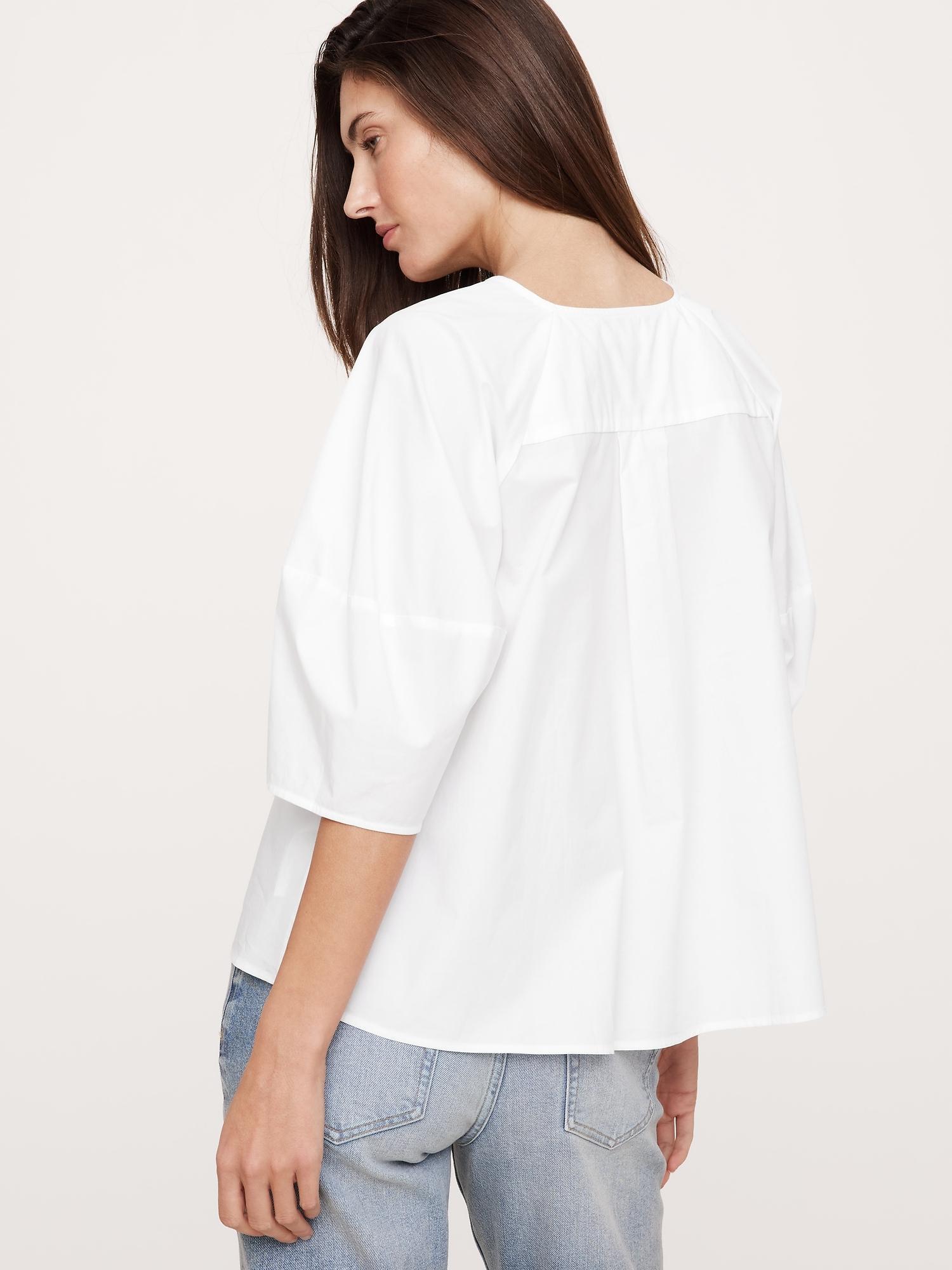 Cotton Poplin Cinch-Waist Top Product Image