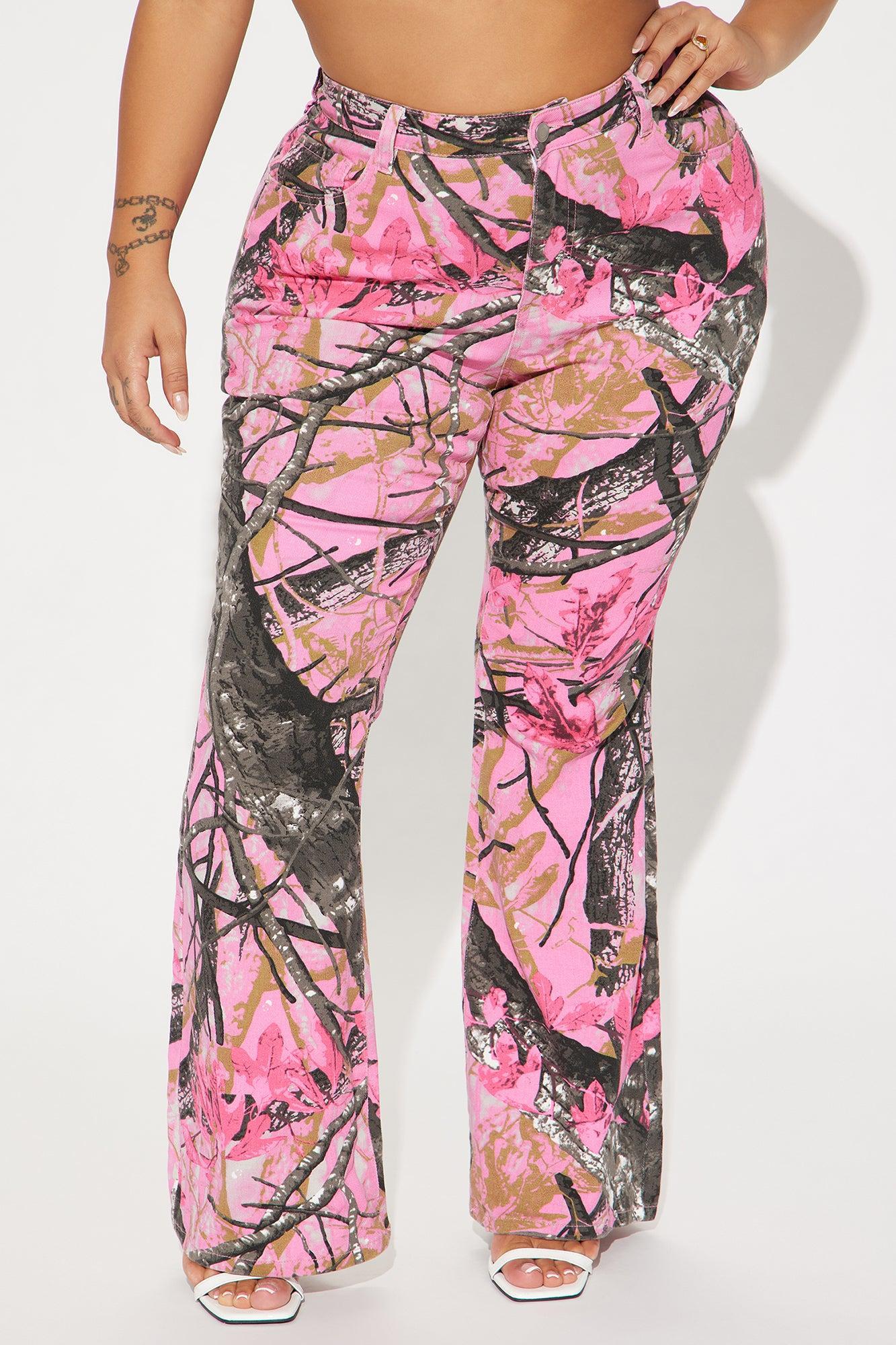 Open Season Stretch Flare Jeans - Hot Pink Product Image