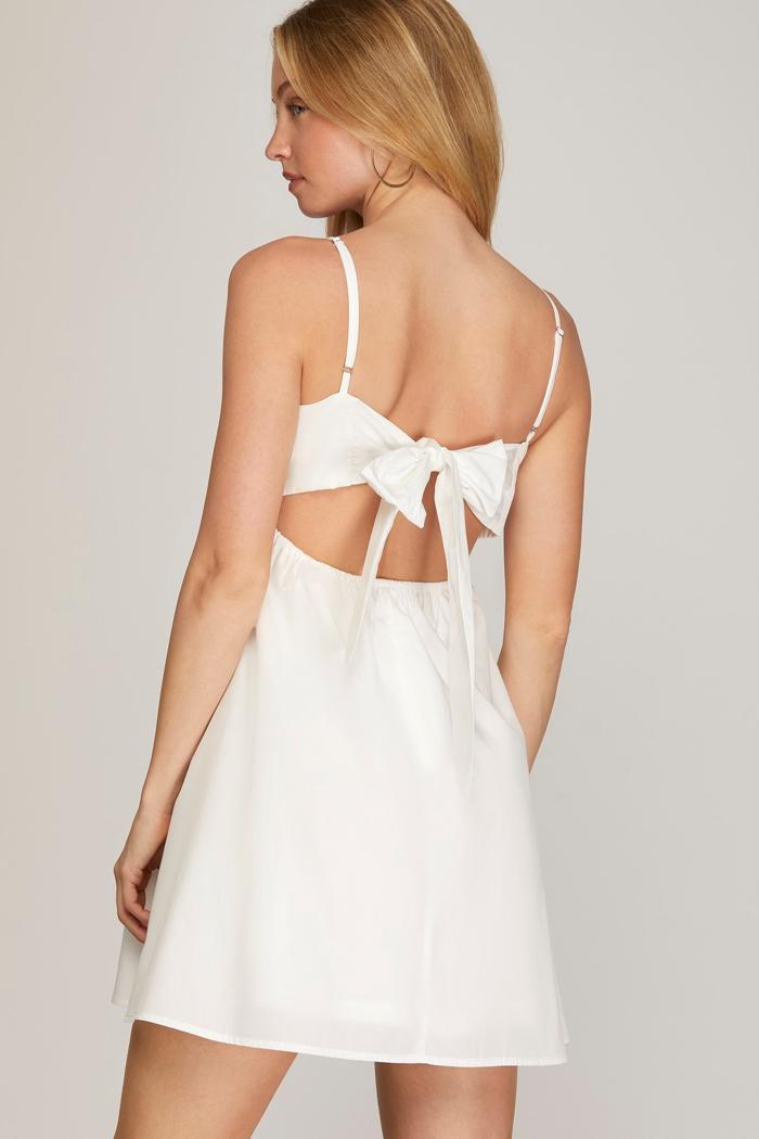 Poppy Pleated Cut Out Back Dress Product Image