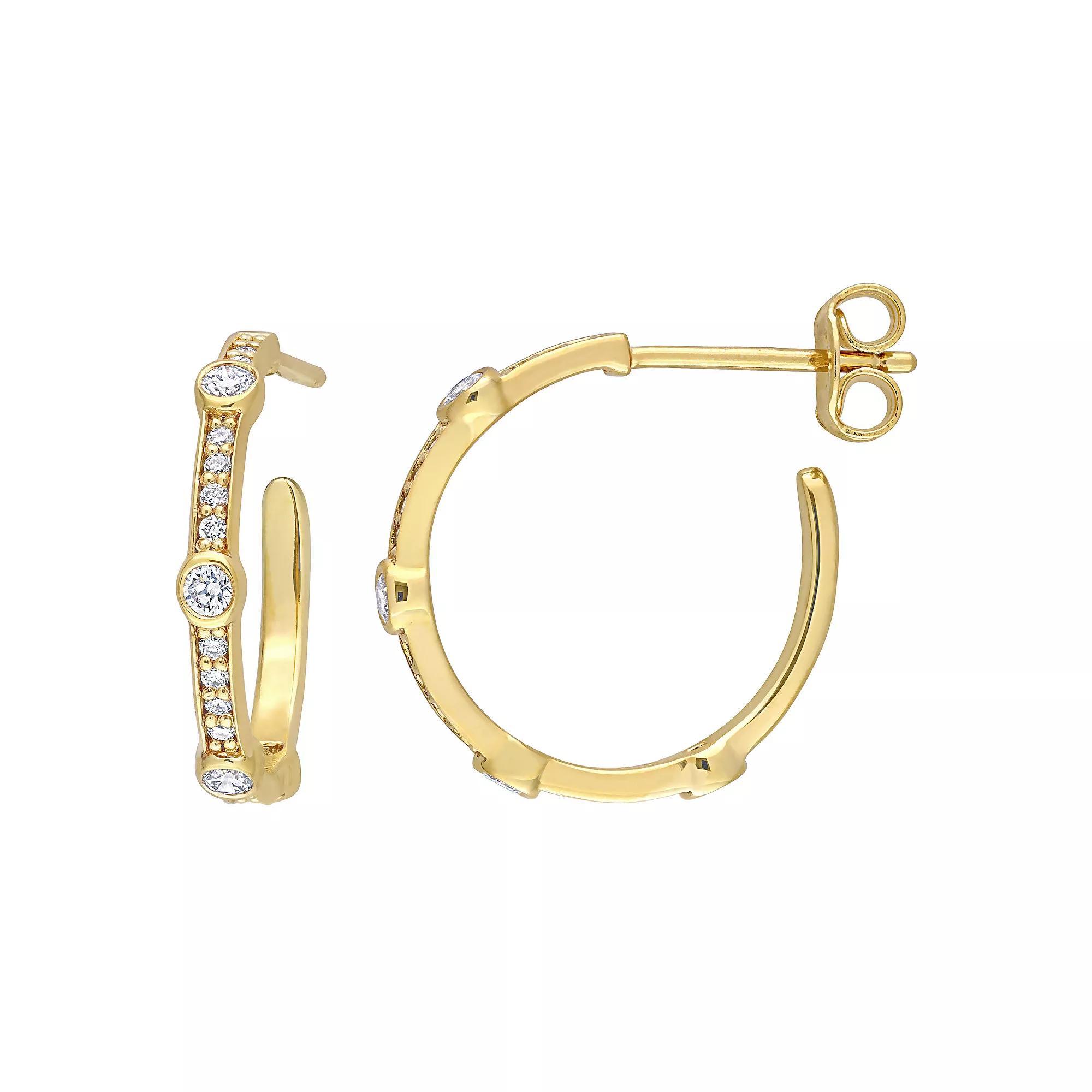 Stella Grace 18k Gold Over Sterling Silver 2/5 Carat T.W. Lab-Grown Diamond Hoop Earrings, Women's, 18k Gold Plated Product Image