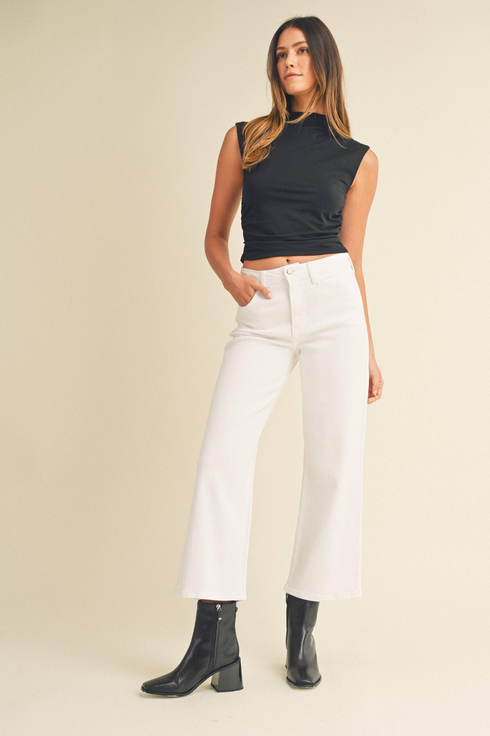 FINAL SALE JBD | The Classic Wide Leg | White Product Image