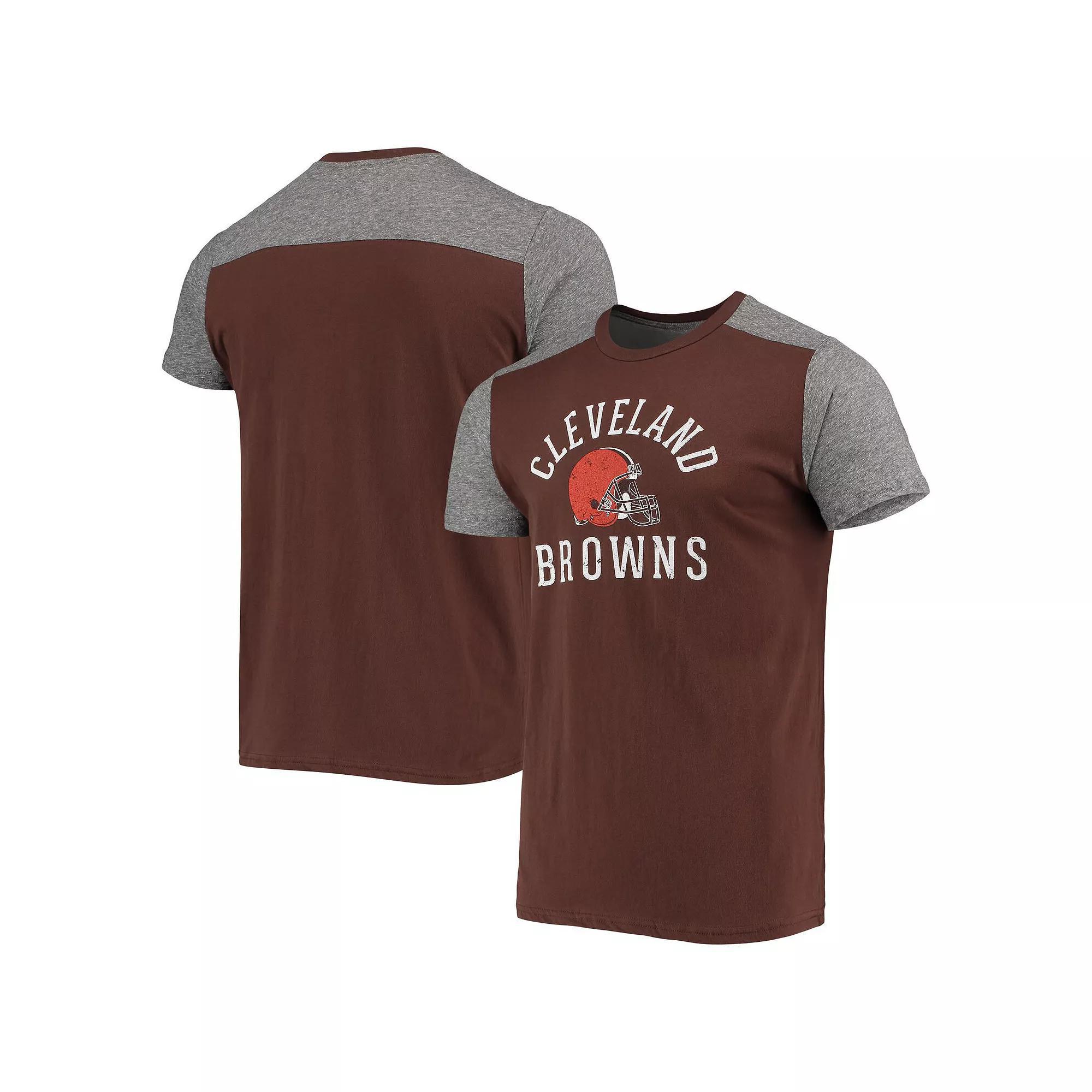 Men's Majestic Threads Brown/Gray Cleveland Browns Field Goal Slub T-Shirt, Size: Small Product Image