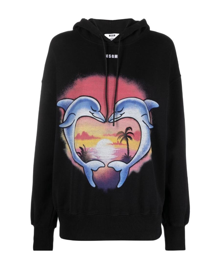 MSGM Hoodie In Black Product Image
