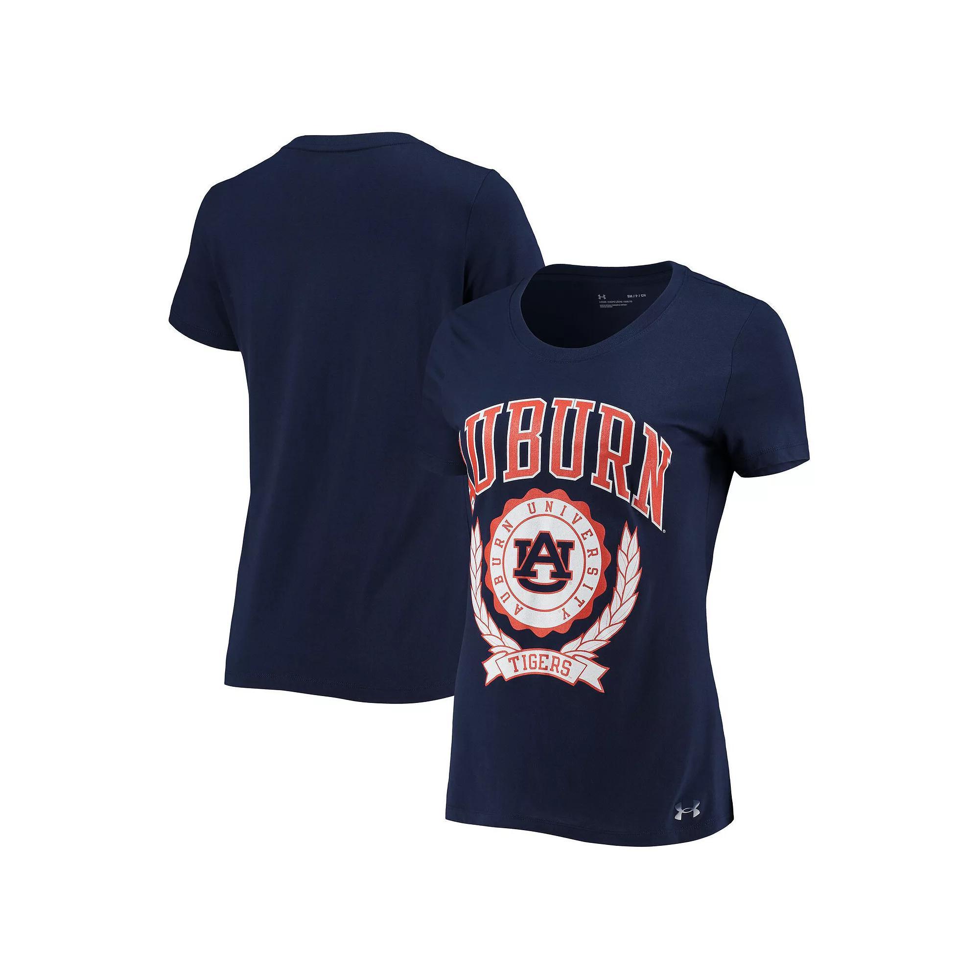 Women's Under Armour Navy Auburn Tigers T-Shirt, Size: Small, Blue Product Image