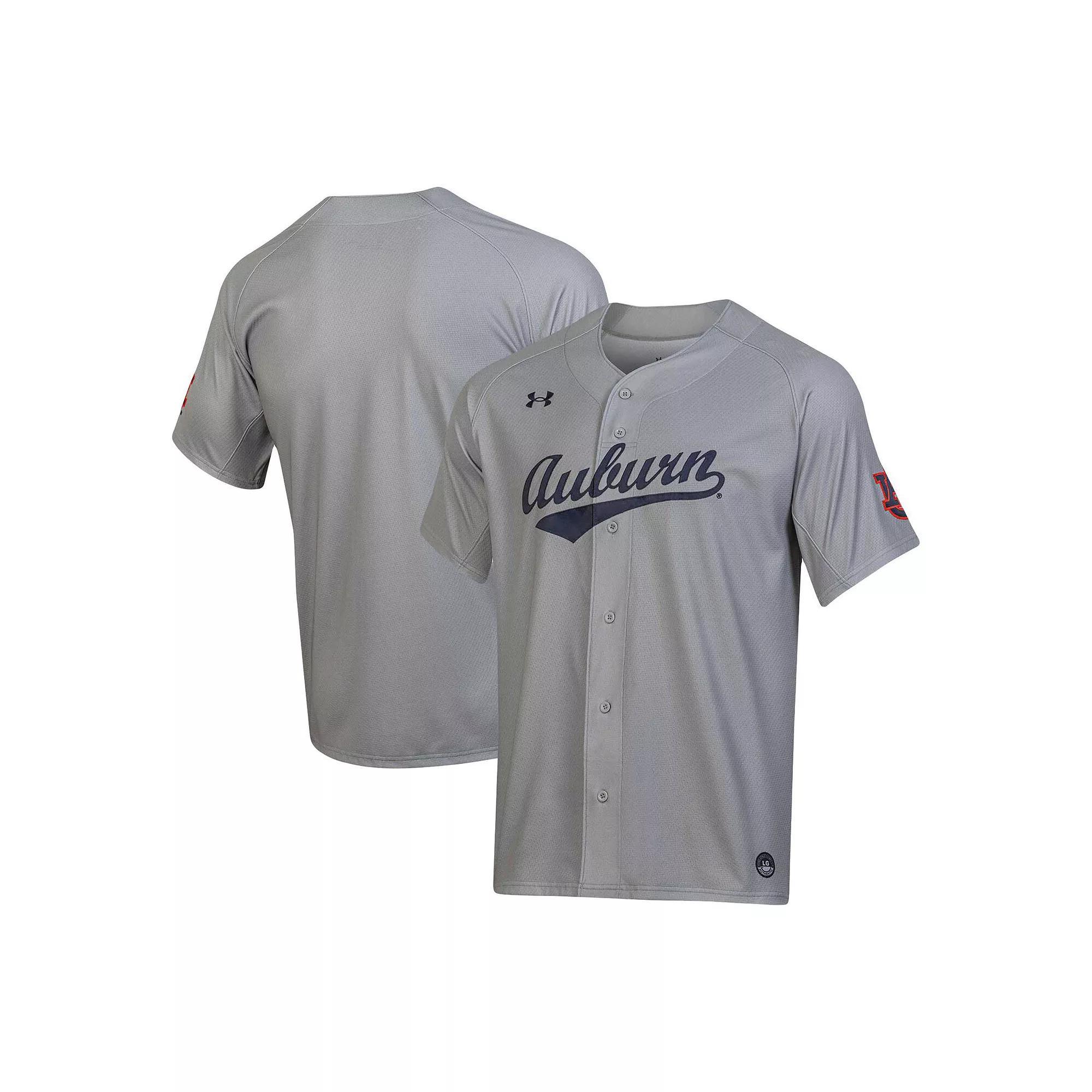 Men's Under Armour Gray Auburn Tigers Replica Baseball Jersey, Size: 3XL, Grey Product Image