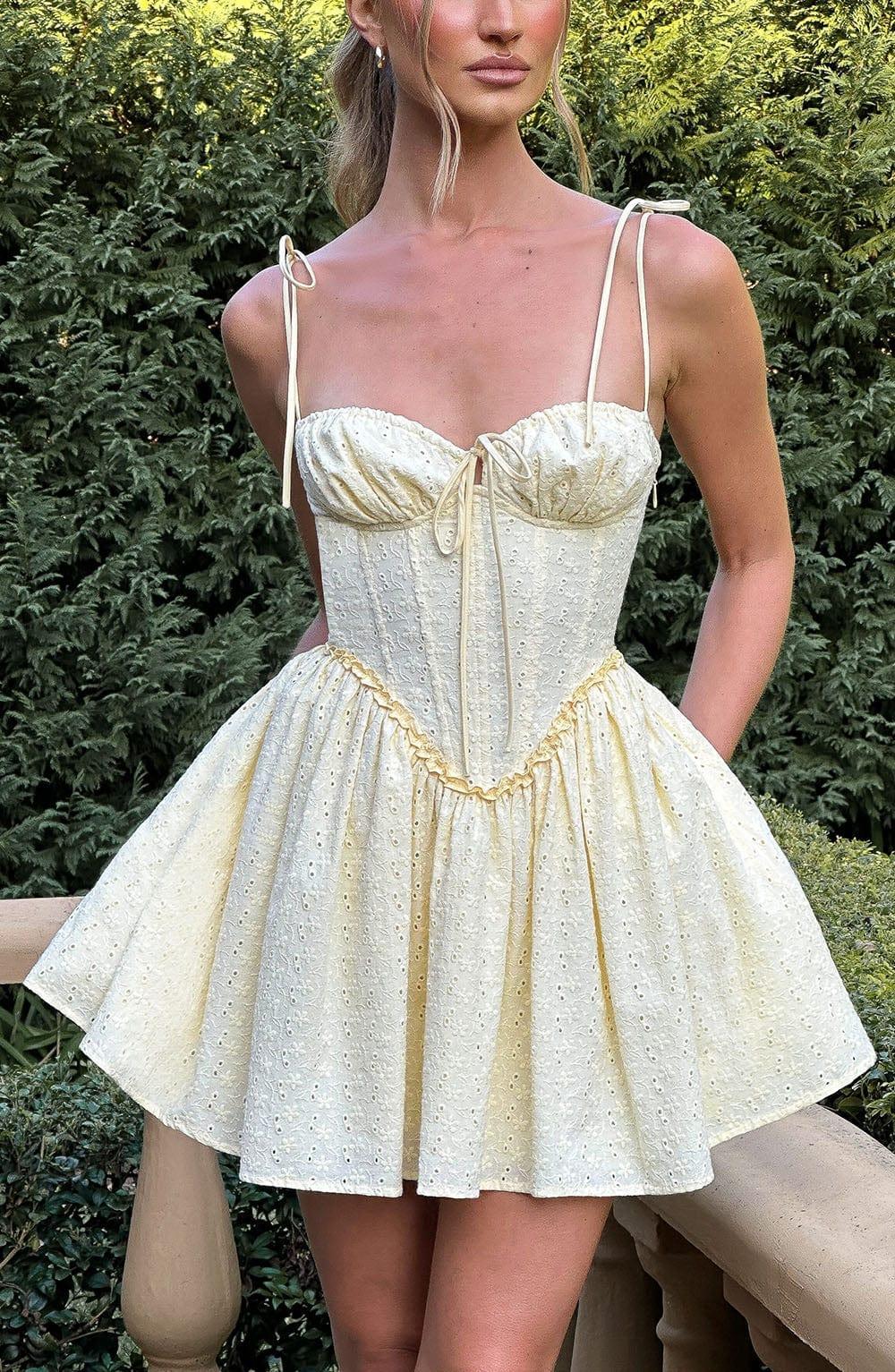 Phoebe Mini Dress - Lemon Product Image