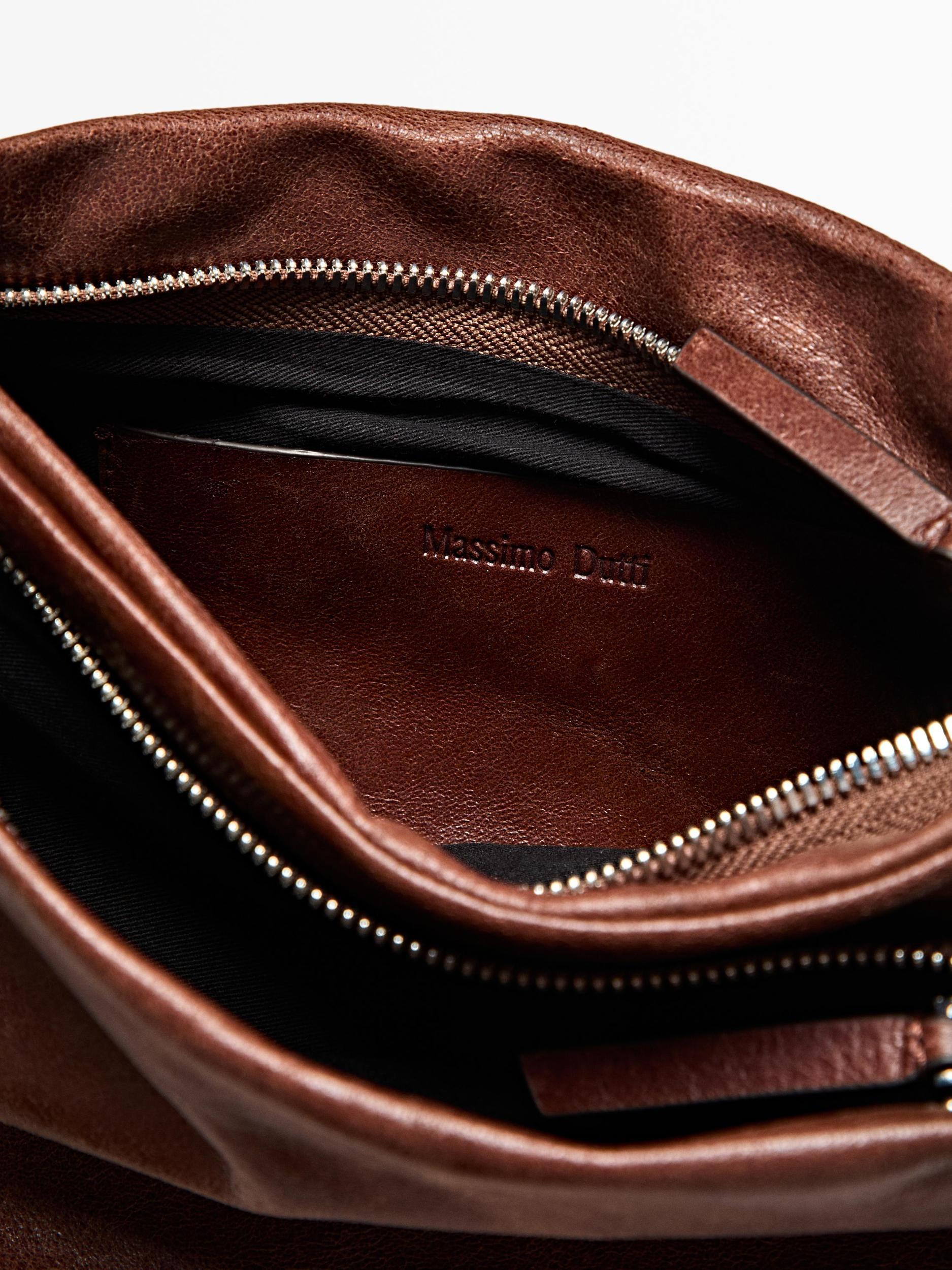 Small nappa leather bag with compartments Product Image