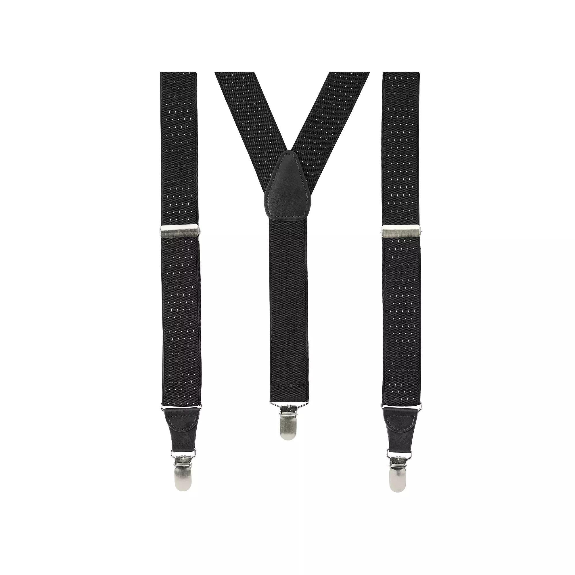 Men's Wembley Pindot Stretch Suspenders, Black Product Image
