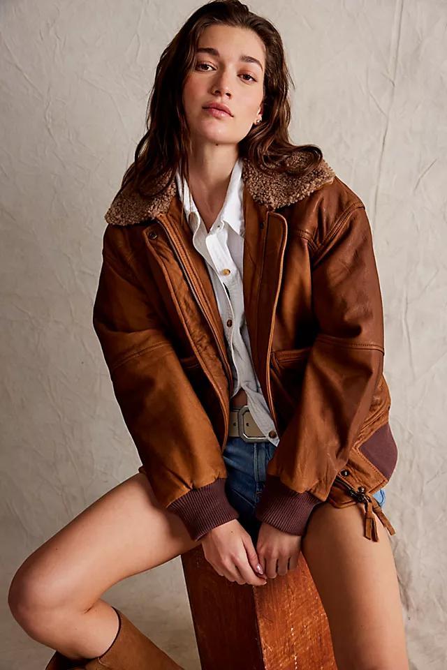 We The Free Sundown Leather Aviator Jacket Product Image