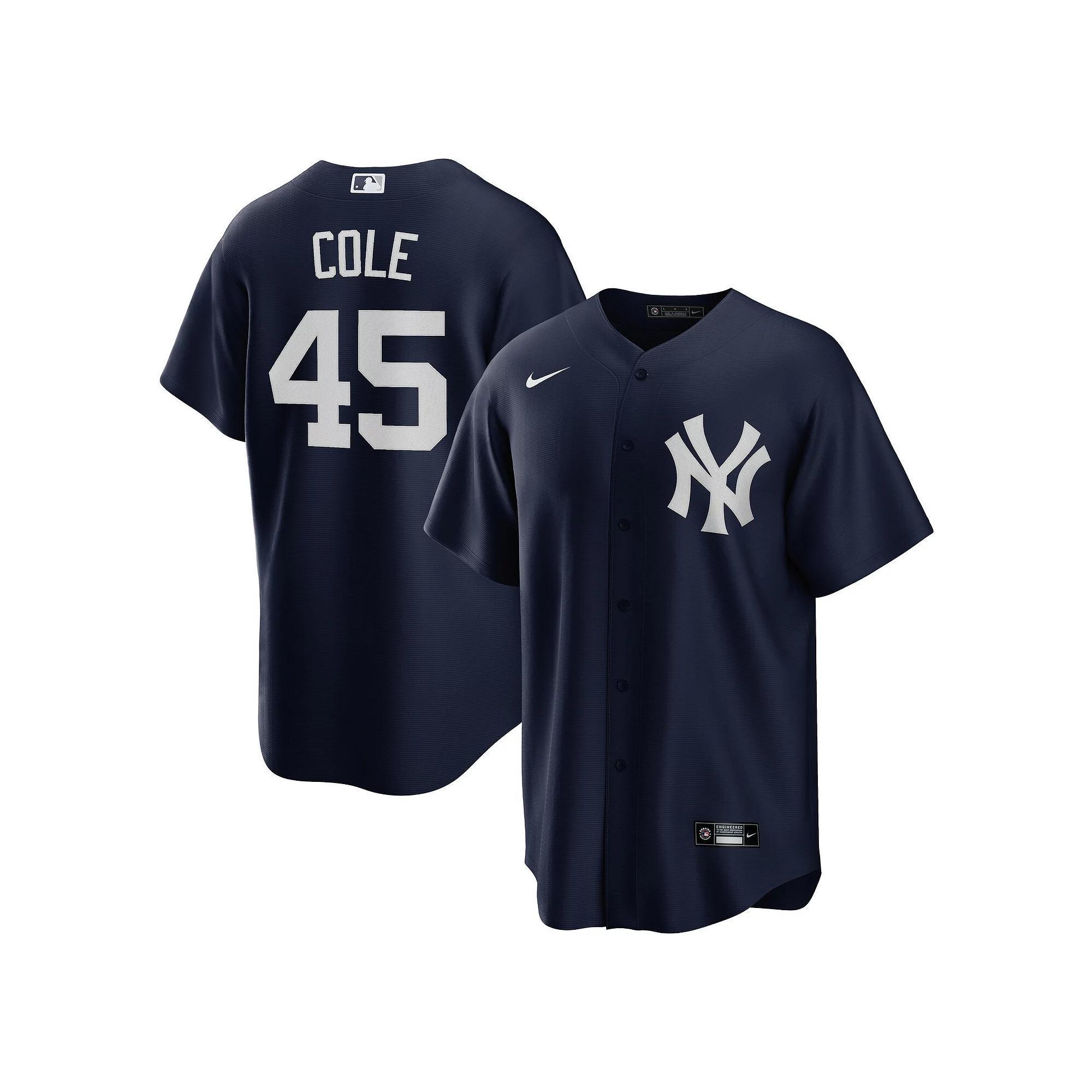 Men's Nike Gerrit Cole Navy New York Yankees Alternate Replica Player Name Jersey, Size: Small, Blue Product Image
