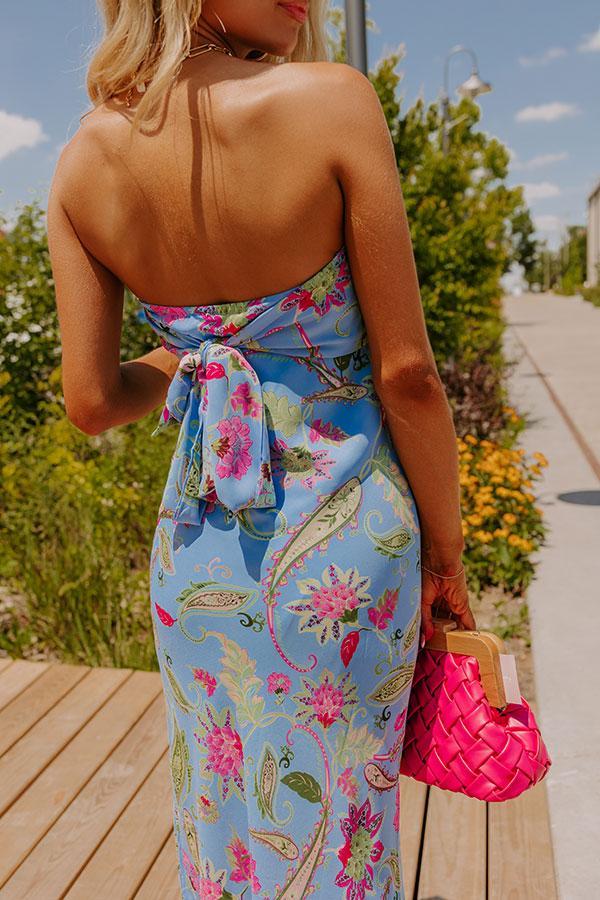 Boho Energy Floral Maxi Dress in Sky Blue Product Image