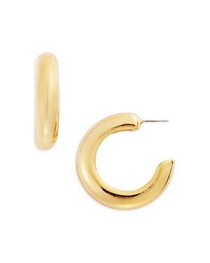 Womens 22K-Gold-Plated Hoop Earrings Product Image