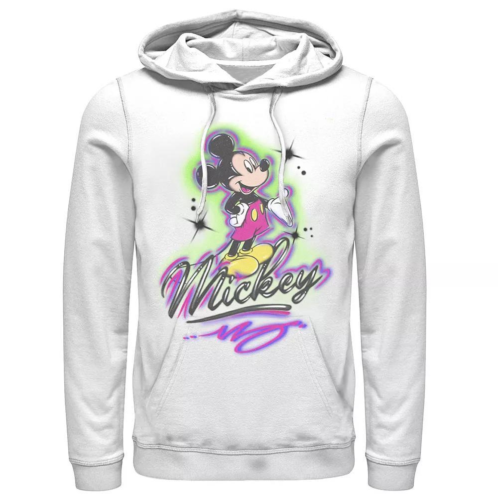 Disney's Mickey And Friends Mickey Mouse Men's Airbrush Portrait Hoodie, Size: Large, White Product Image