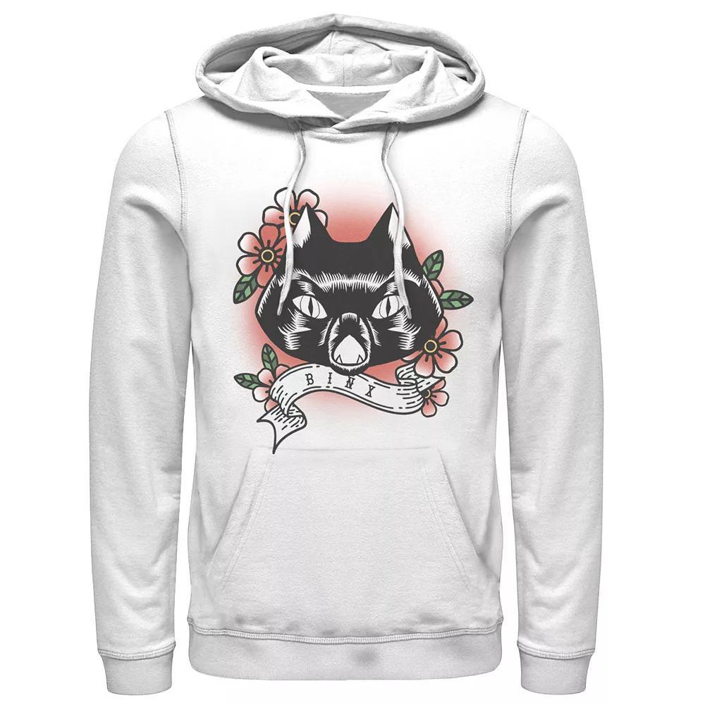 Disney's Hocus Pocus Binx Men's Tattoo Hoodie, Size: Small, White Product Image