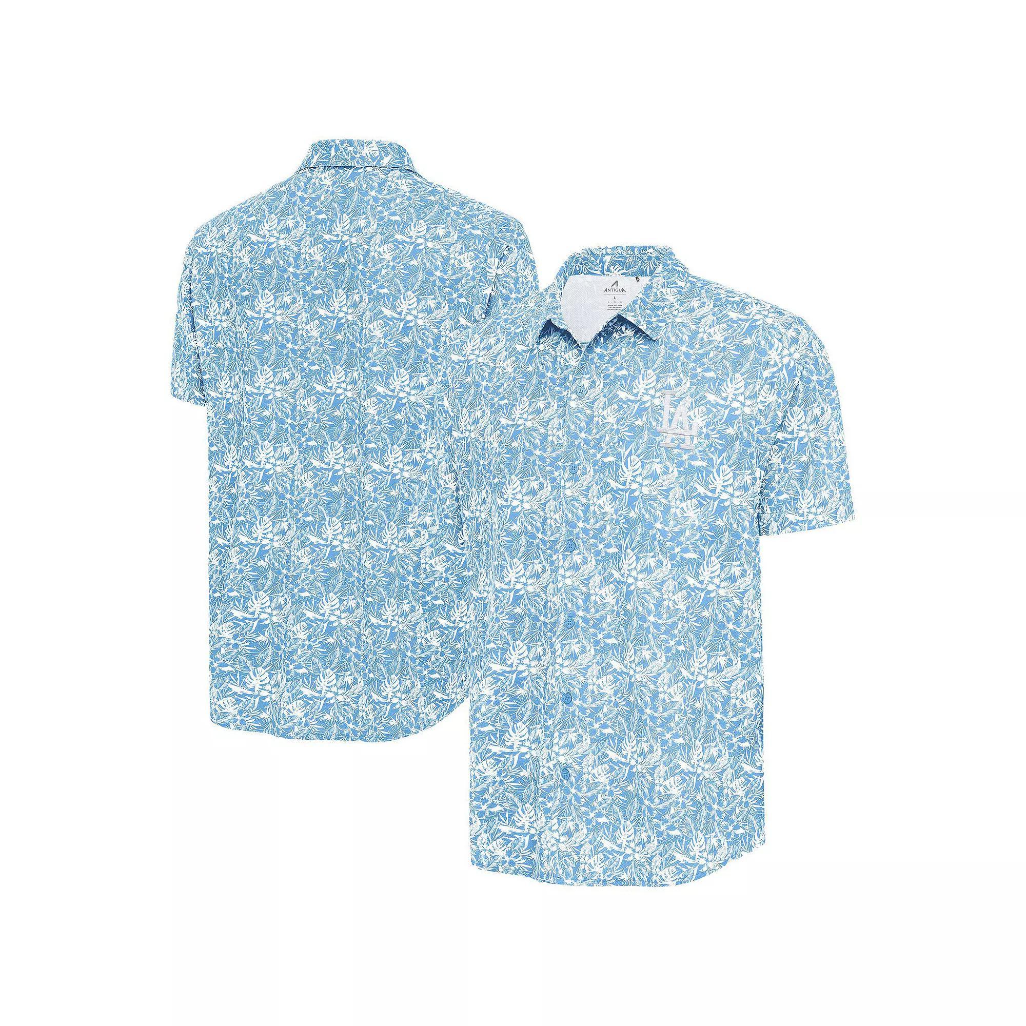 Men's Antigua Powder Blue Los Angeles Dodgers Resort Button-Up Shirt, Size: Large, Light Product Image