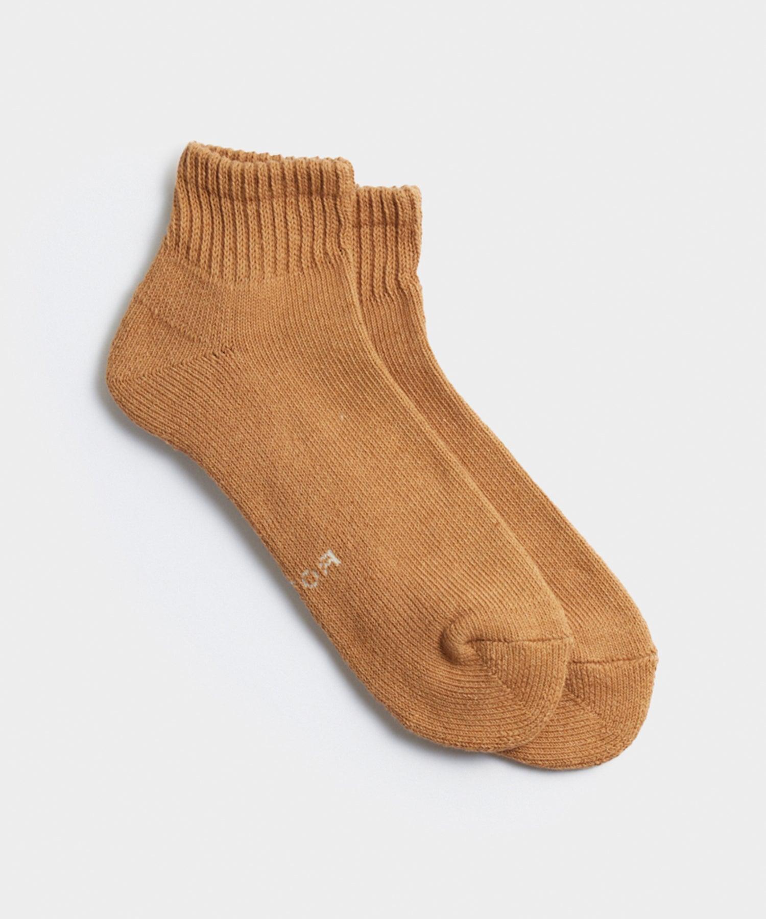 RoToTo Organic Daily 3 Pack Ankle Socks in Brown & Ecru Product Image