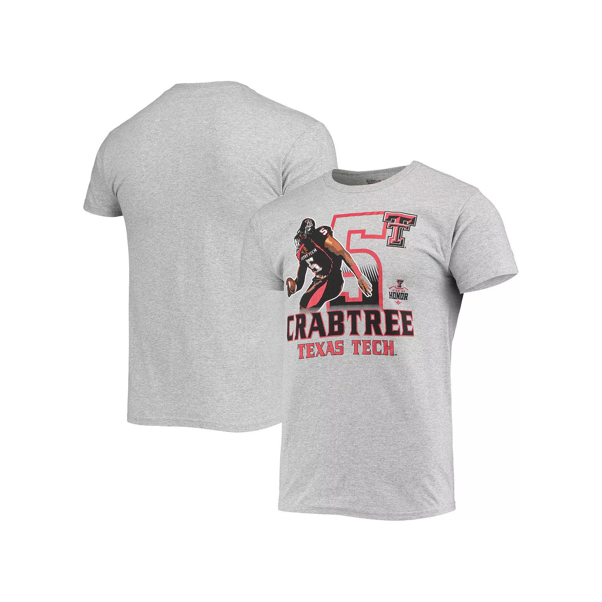 Men's Original Retro Brand Michael Crabtree Heathered Gray Texas Tech Red Raiders Ring of Honor T-Shirt, Size: Medium, Grey Product Image