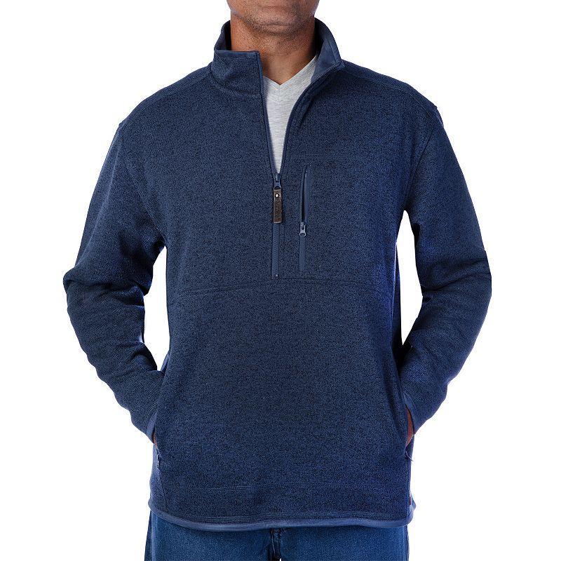 Men's Smith's Workwear Sherpa-Lined Sweater Fleece Jacket, Size: Large, Olive Grey Product Image