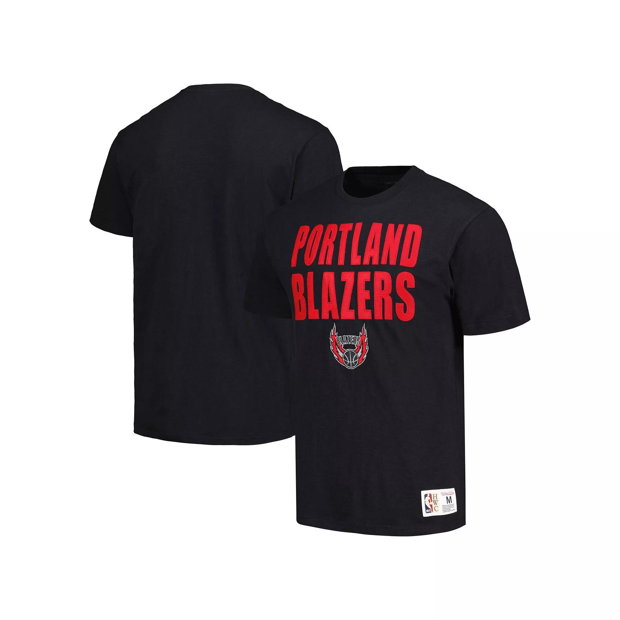 Men's Mitchell & Ness Black Portland Trail Blazers Hardwood Classics Legendary Slub T-Shirt, Size: Medium Product Image