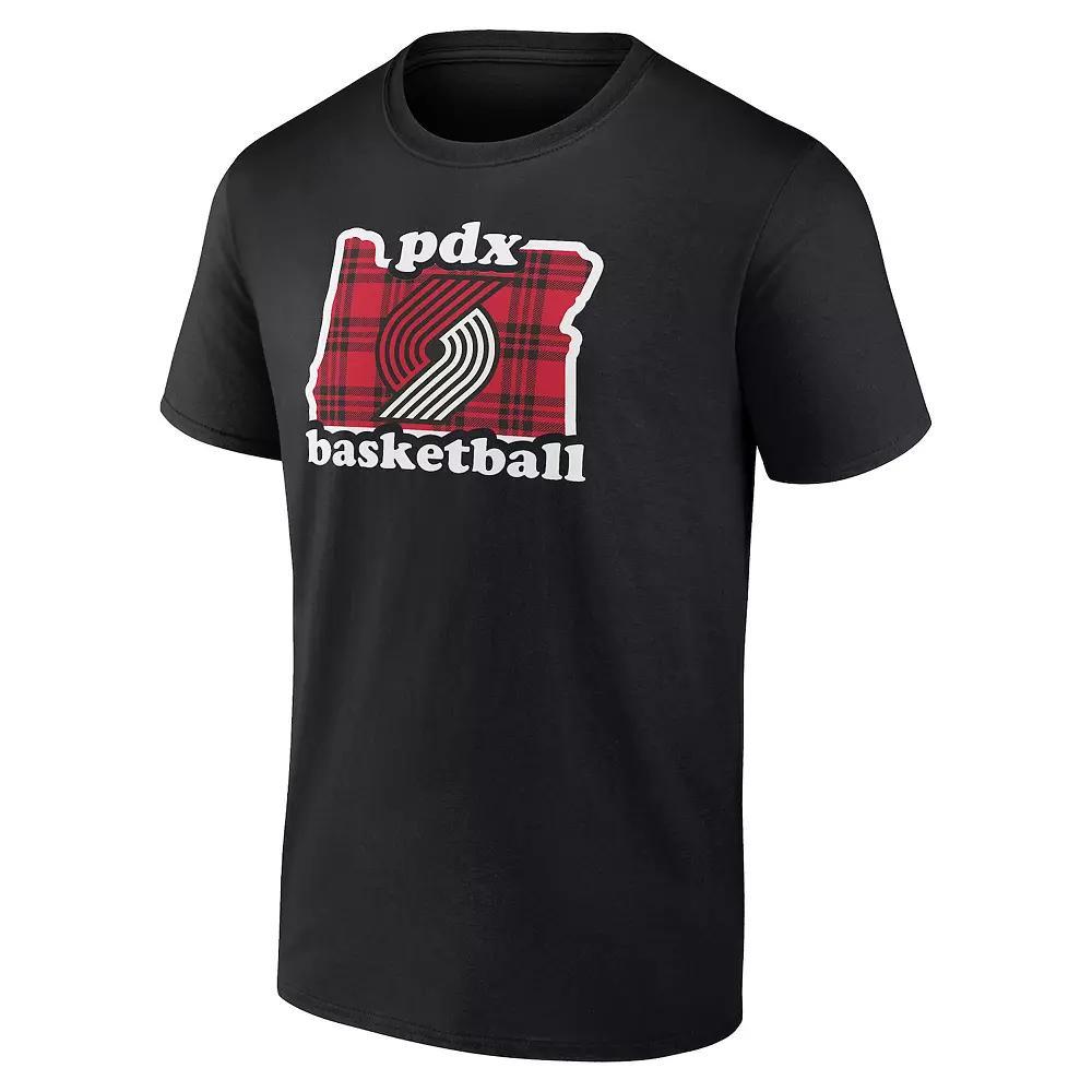 Men's NBA Portland Trail Blazers PDX Basketball Graphic Tee, Size: XL, Black Product Image