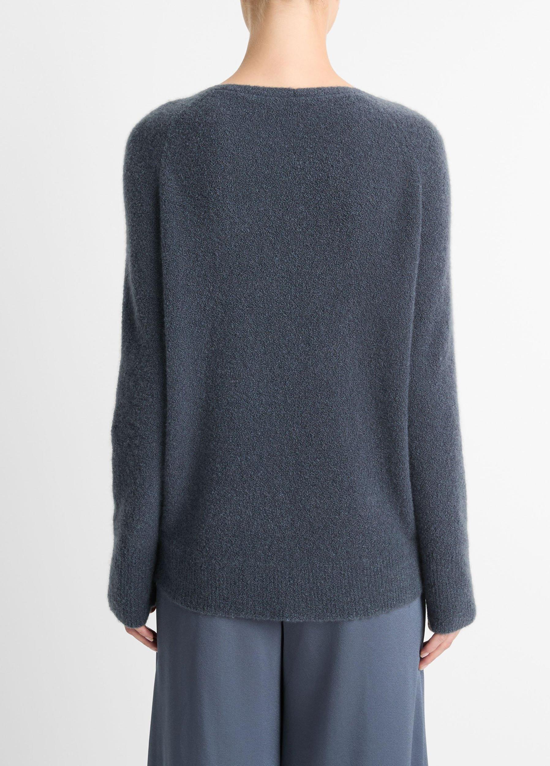 Womens Boucl Wool-Blend Raglan Boat-Neck Sweater, Off White, Size L Vince Product Image