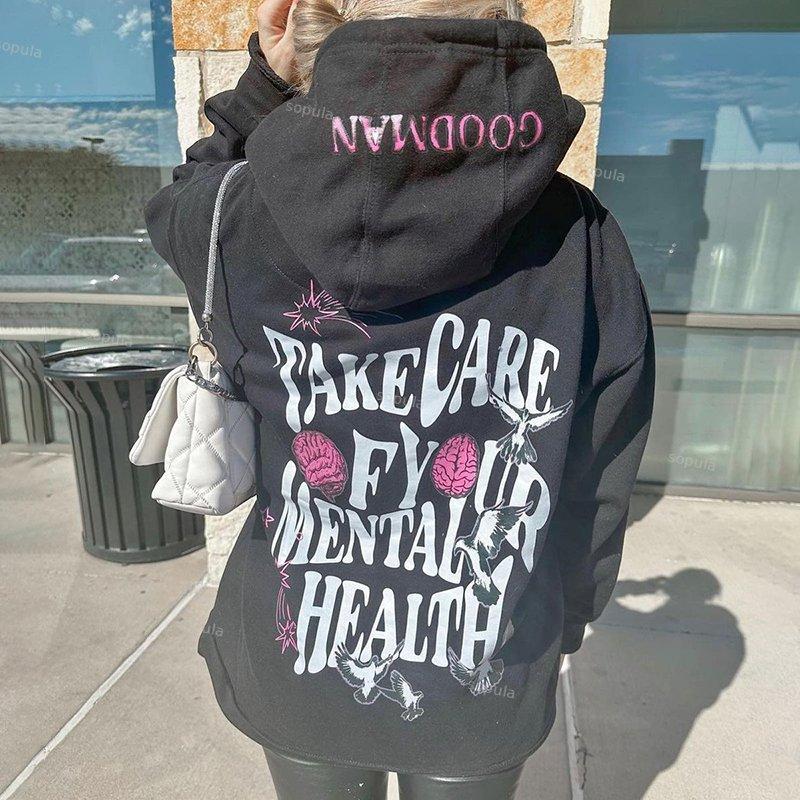 Mental Health Matter Pigeon Graphic Street Hoodie Product Image