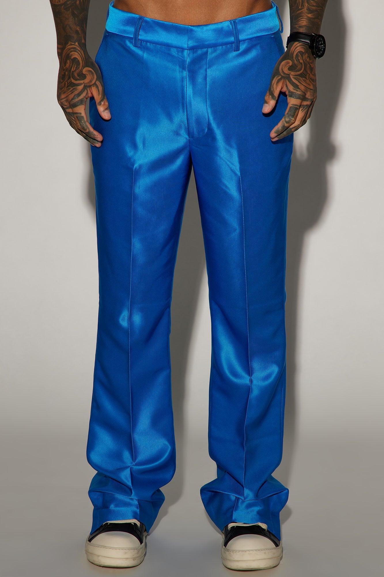 Money Routine Flare Slit Trousers - Blue Product Image