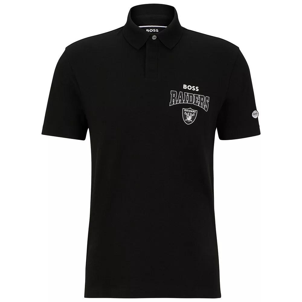 Men's BOSS X NFL  Black/White Las Vegas Raiders Punter Polo, Size: 2XL, Lvr Black Product Image