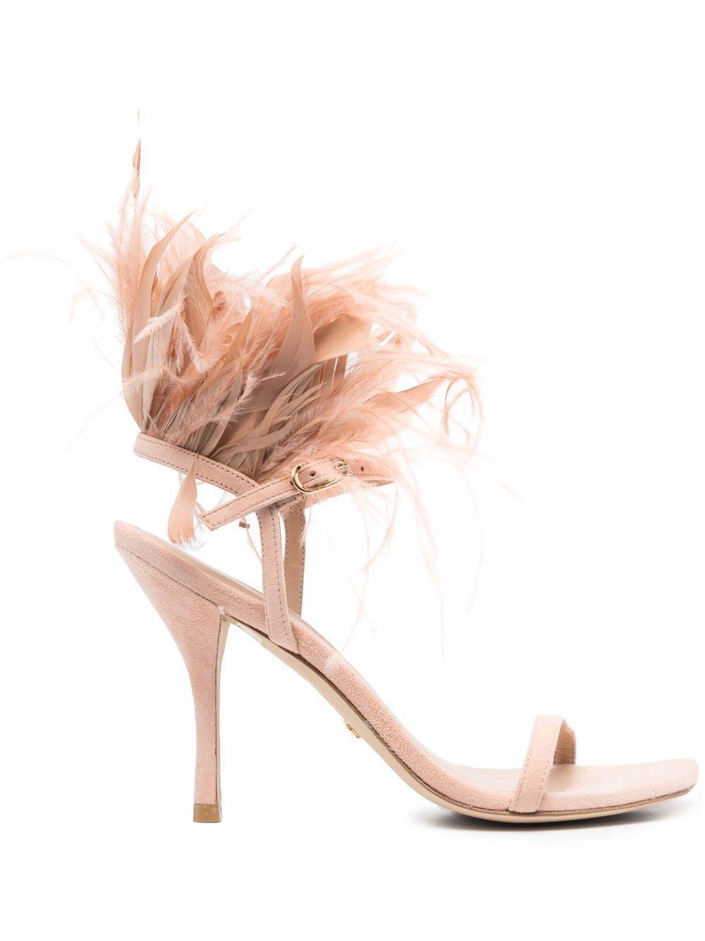 STUART WEITZMAN Plume Heeled Sandals In Pink Product Image