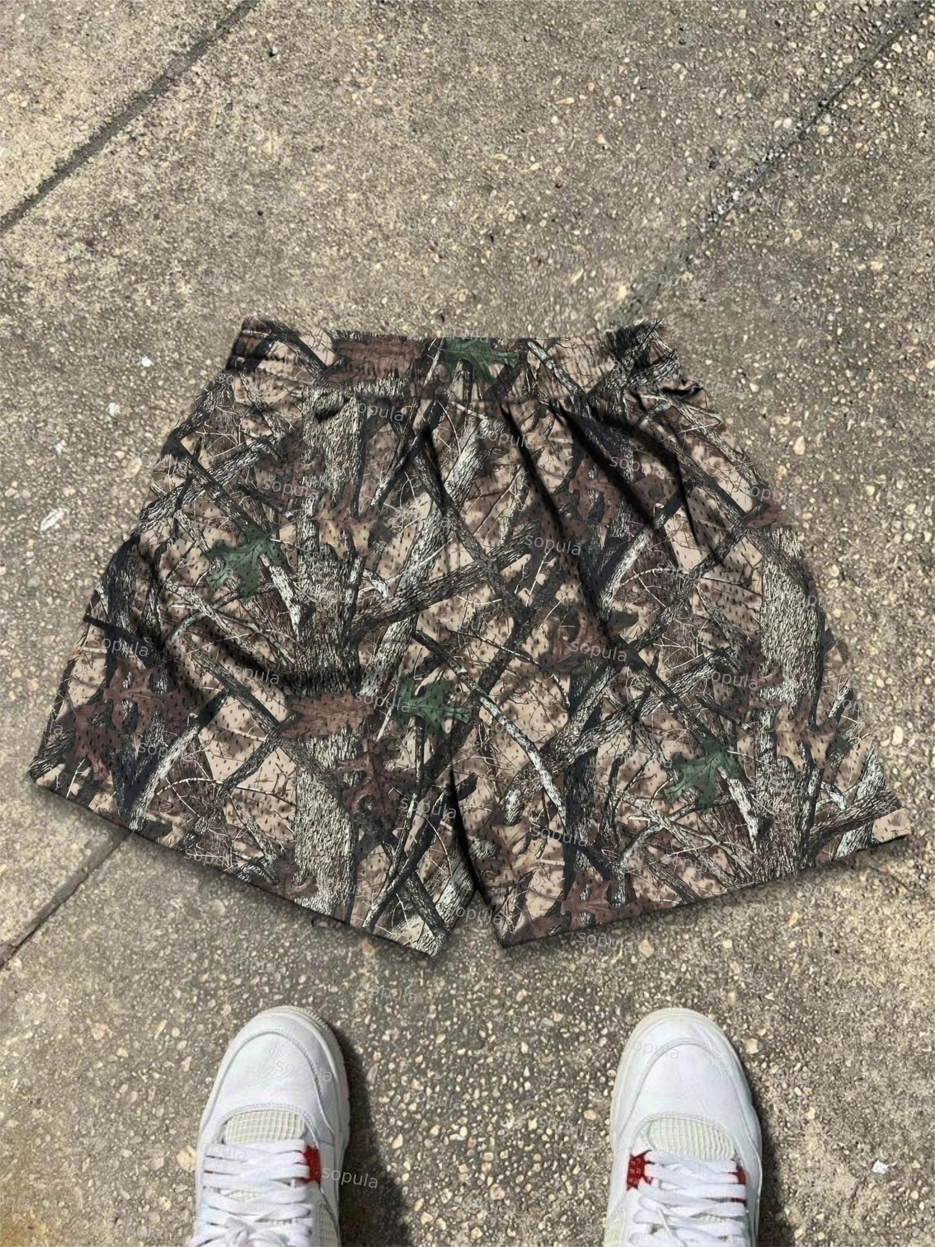 Badge Collage Camouflage Leaf Dot Shorts Graphic Product Image
