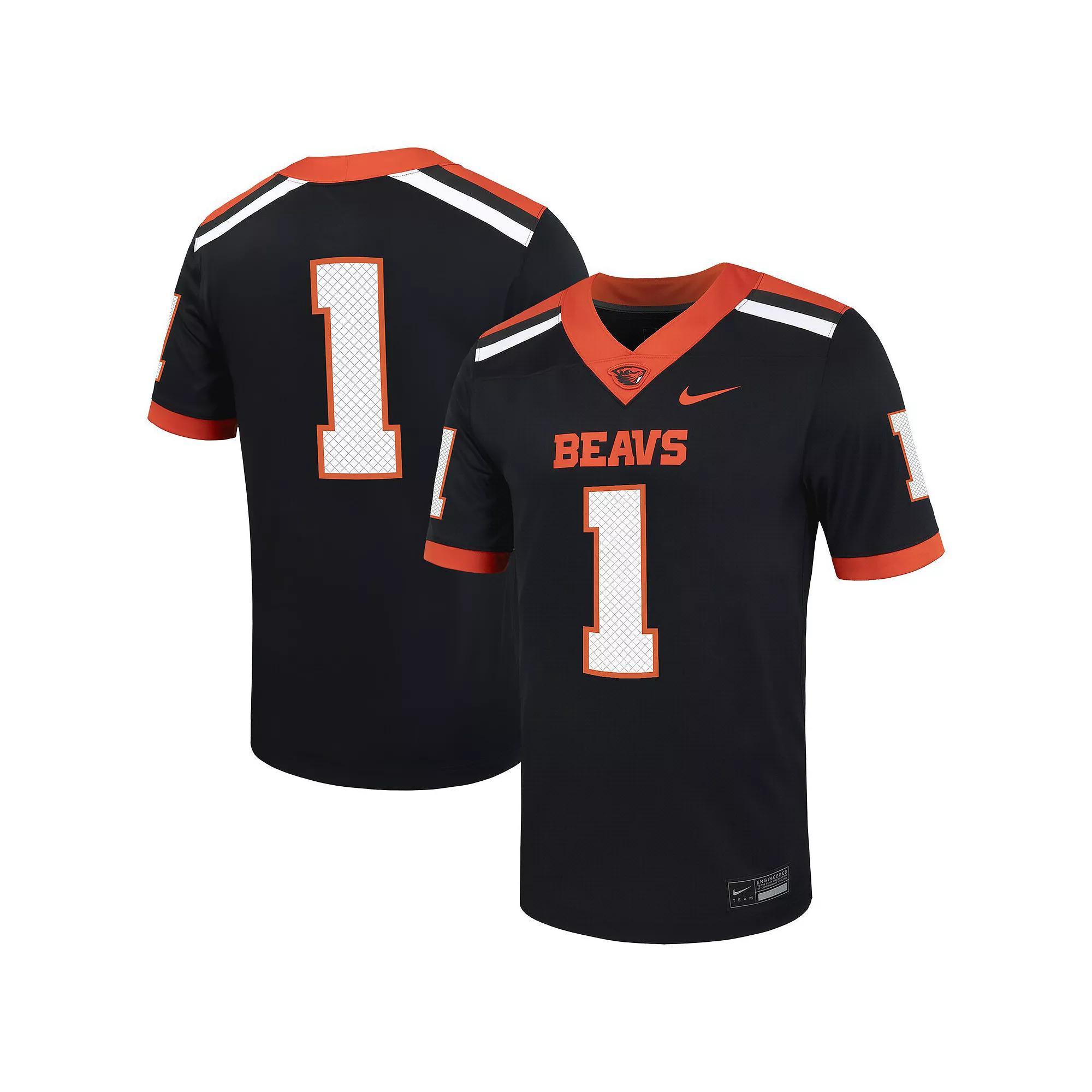 Men's Nike #1 Black Oregon State Beavers Untouchable Football Jersey, Size: Large Product Image