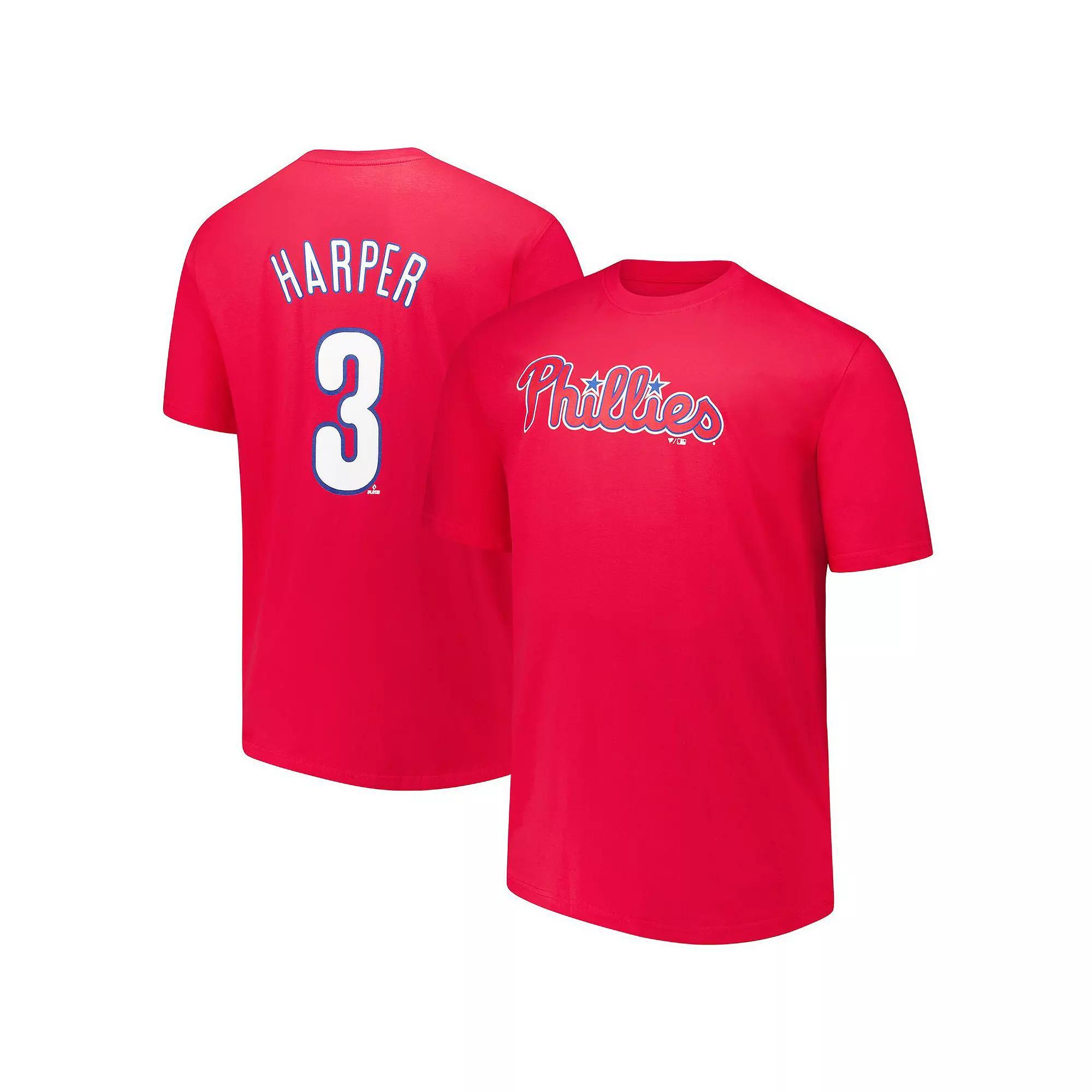 Men's Profile Bryce Harper Red Philadelphia Phillies Big & Tall Name & Number T-Shirt, Size: 2XB Product Image