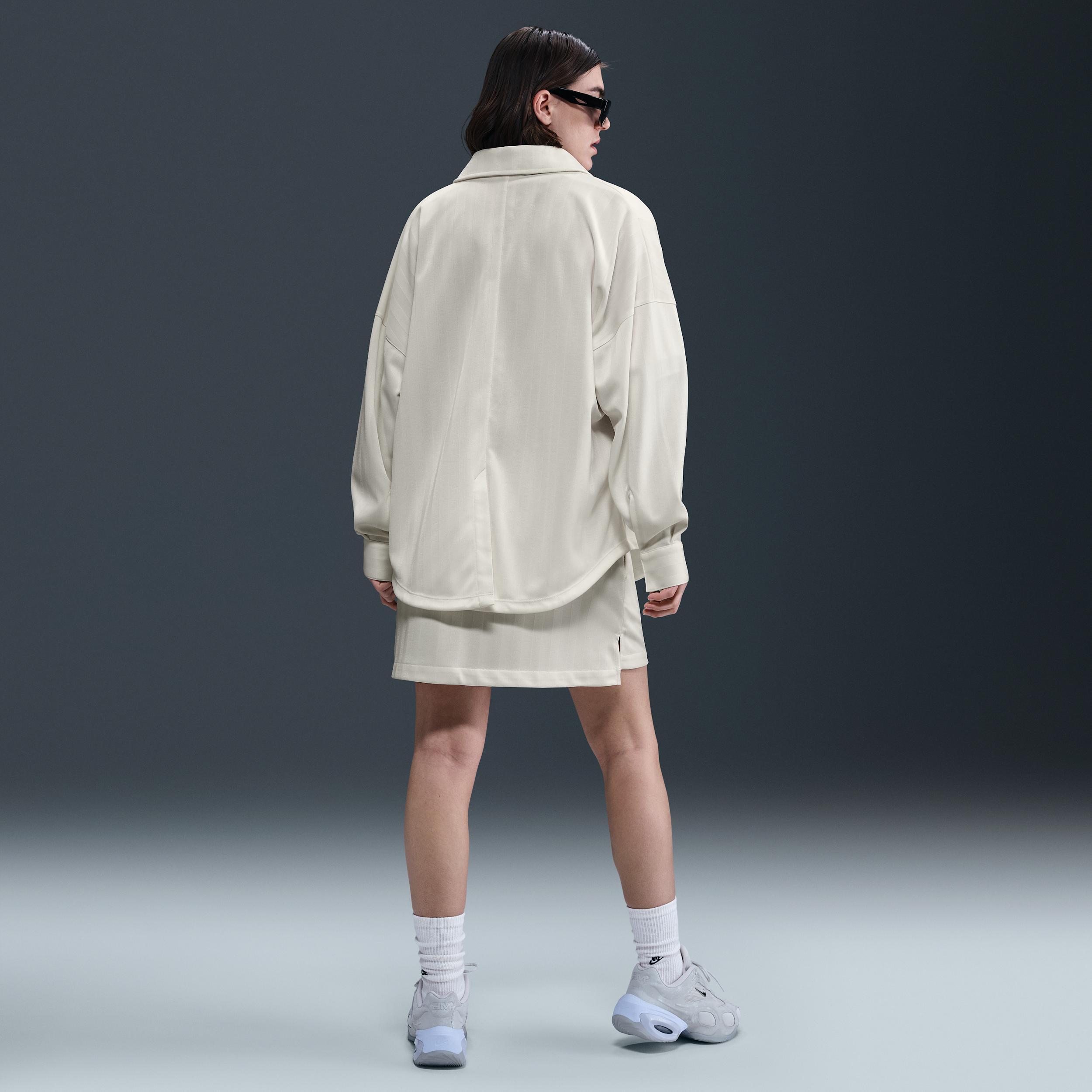 Women's Nike Sportswear Oversized Jacquard Striped Button-Down Shirt Product Image