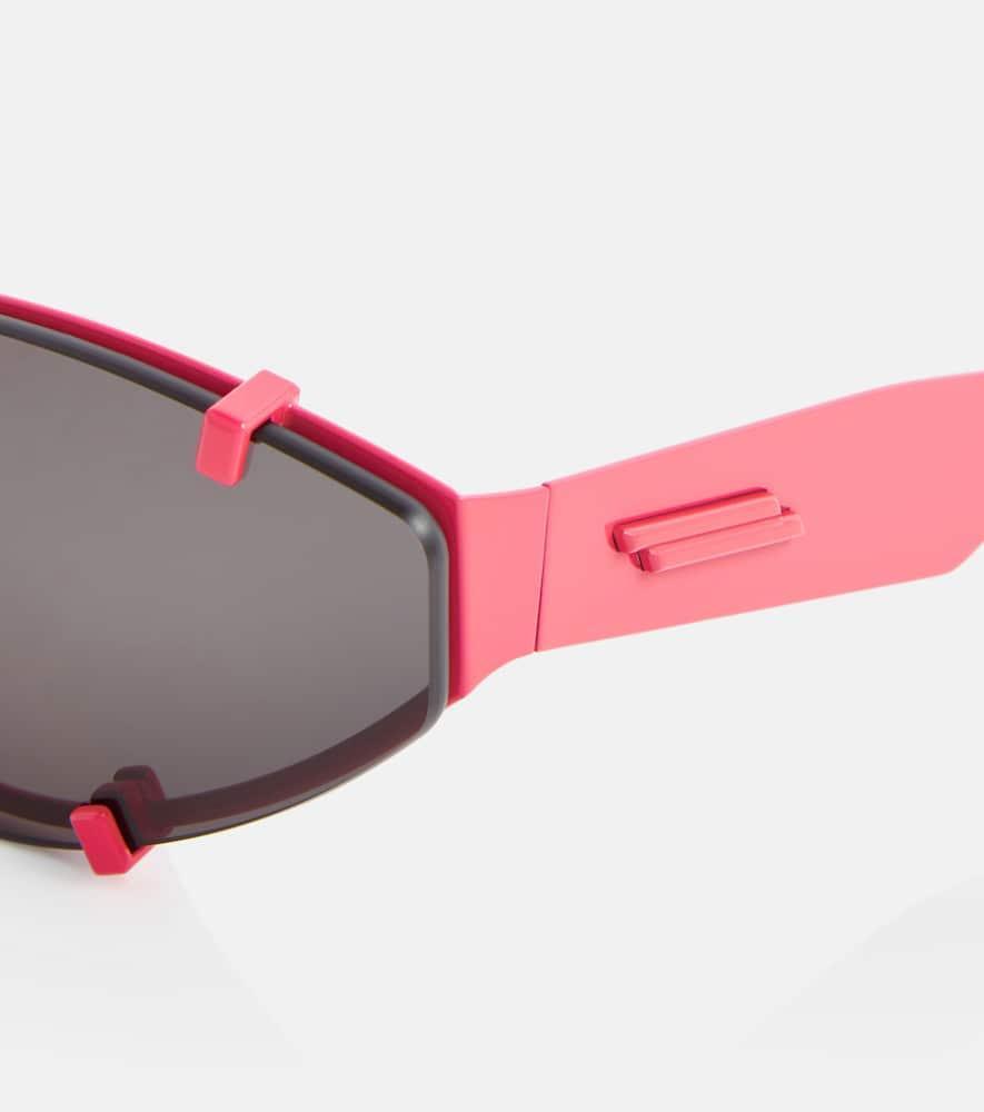 BOTTEGA VENETA Grip Shield Sunglasses In Pink-pink-black Product Image
