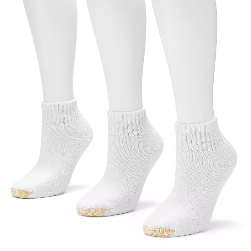 Women's GOLDTOE® 3-pack Ultra Tec Quarter Socks, Size: 9-11, Black Product Image