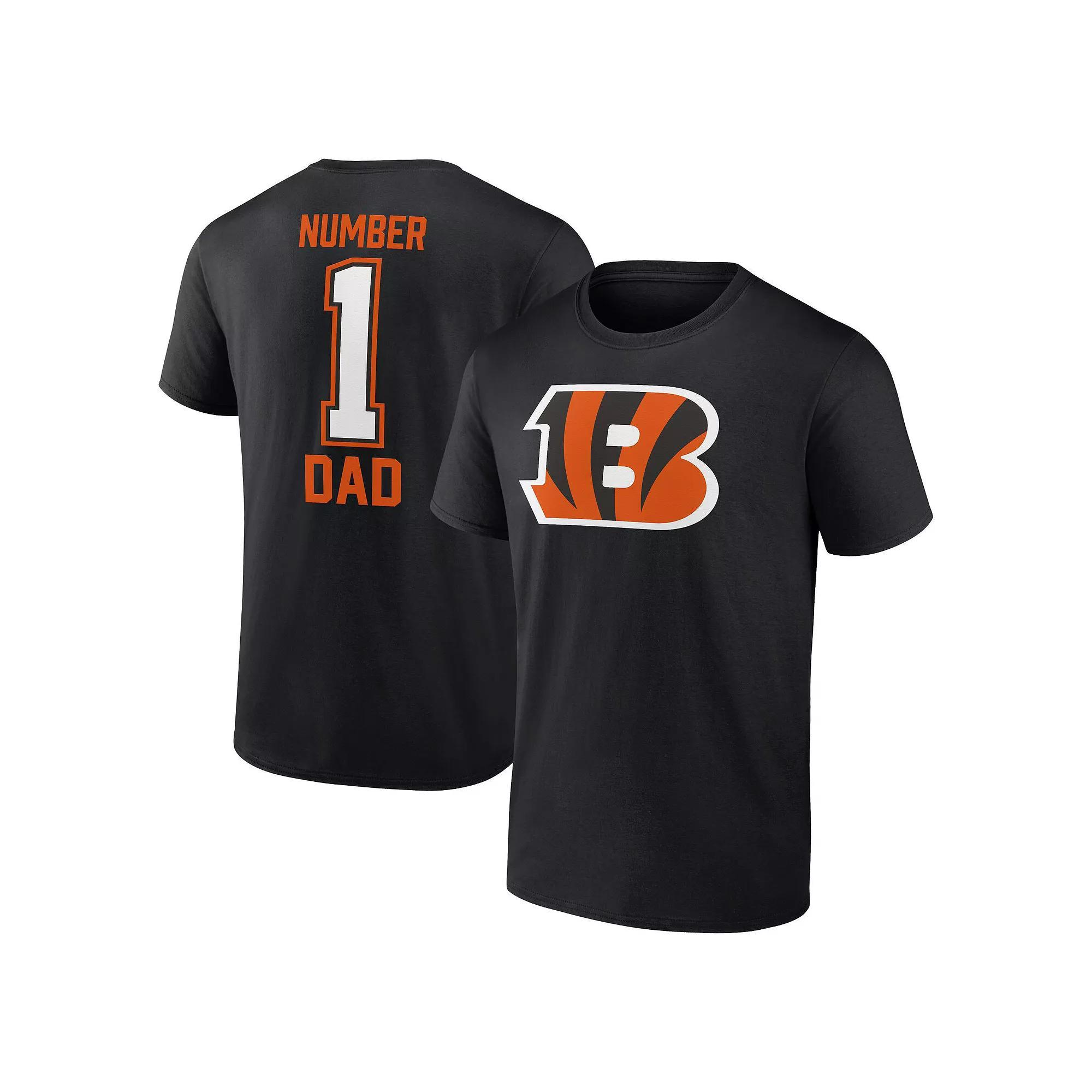 Men's Fanatics Branded Black Cincinnati Bengals #1 Dad T-Shirt, Size: 5XB Product Image