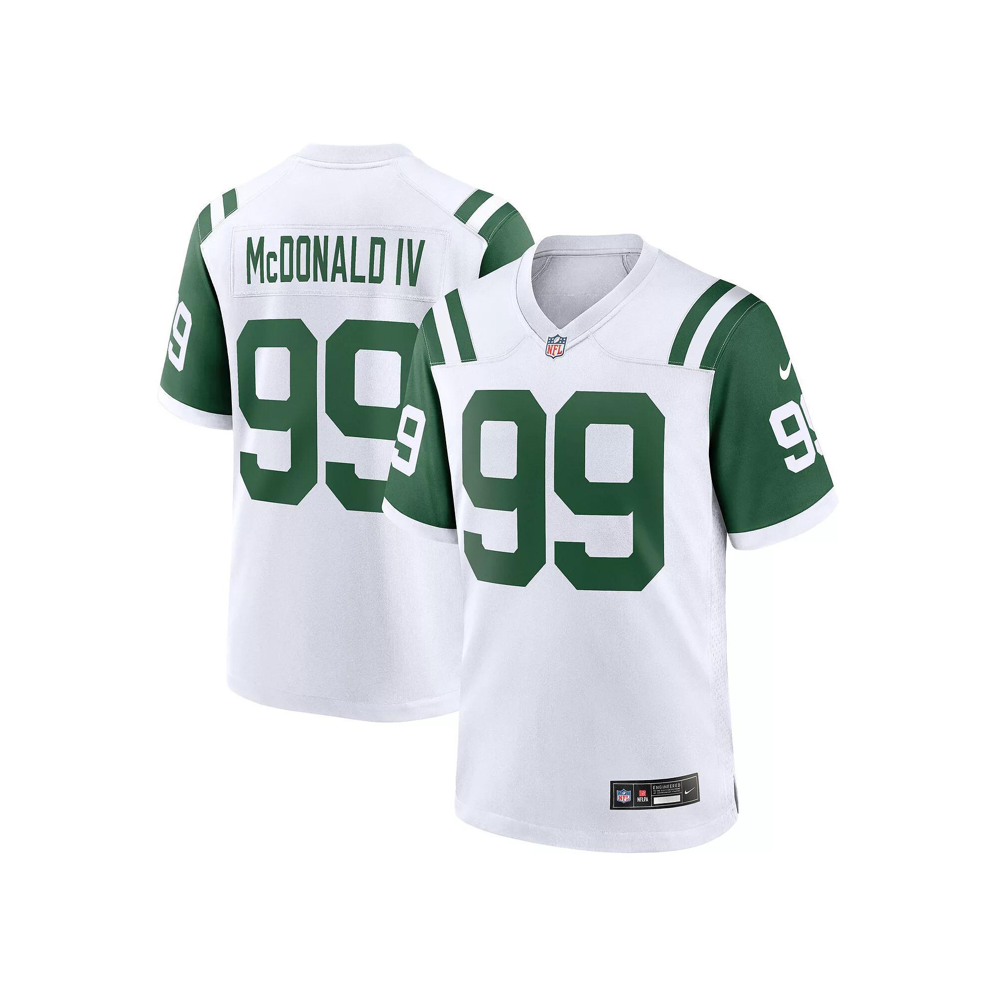 Men's Nike Will McDonald IV White New York Jets Classic Alternate Game Jersey, Size: Large Product Image
