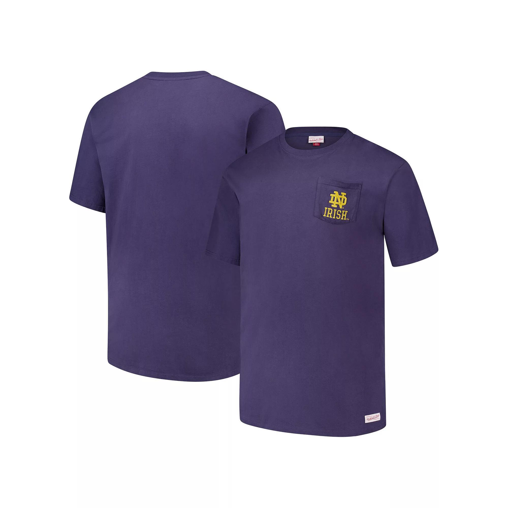 Men's Mitchell & Ness Navy Notre Dame Fighting Irish Big & Tall Fade Away Premium T-Shirt, Size: XLT, Blue Product Image