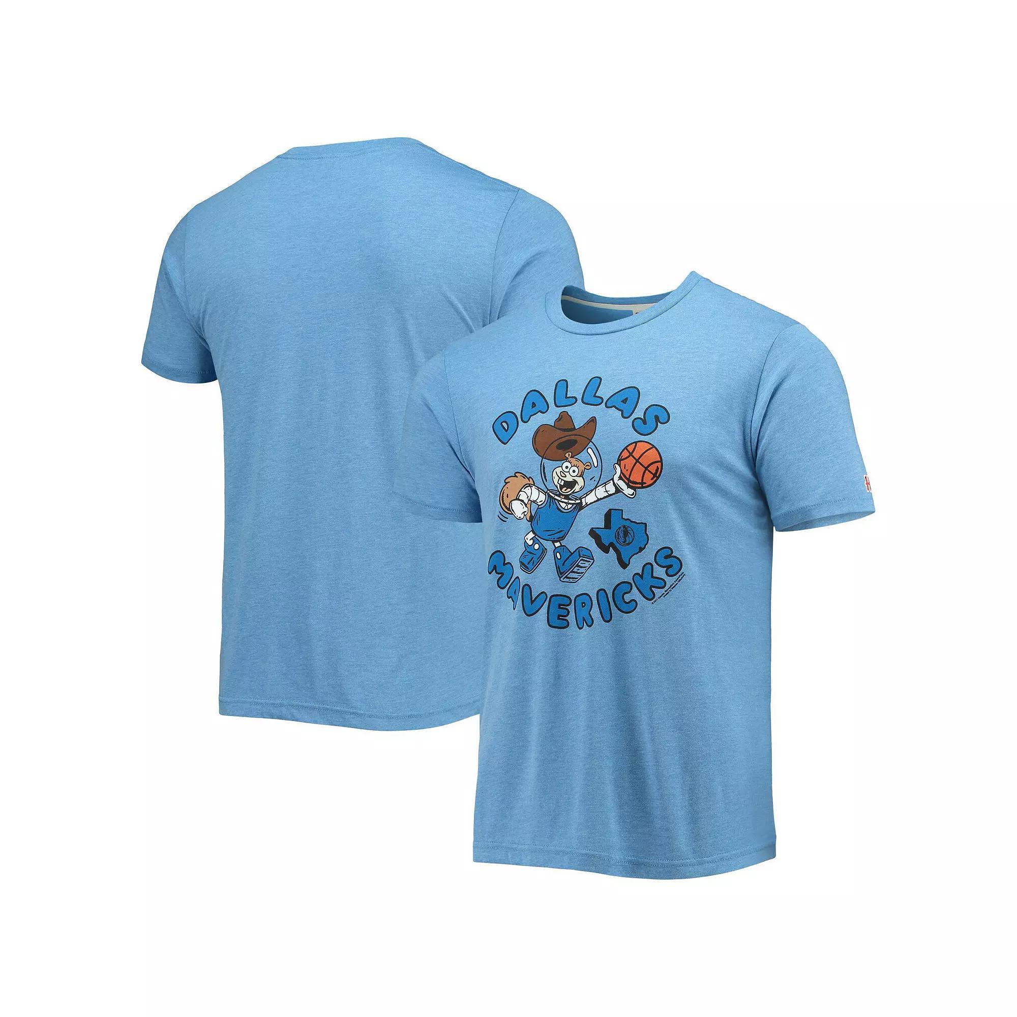 Mens Homage Blue Dallas Mavericks NBA x Spongebob Collab Tri-Blend T-Shirt Product Image