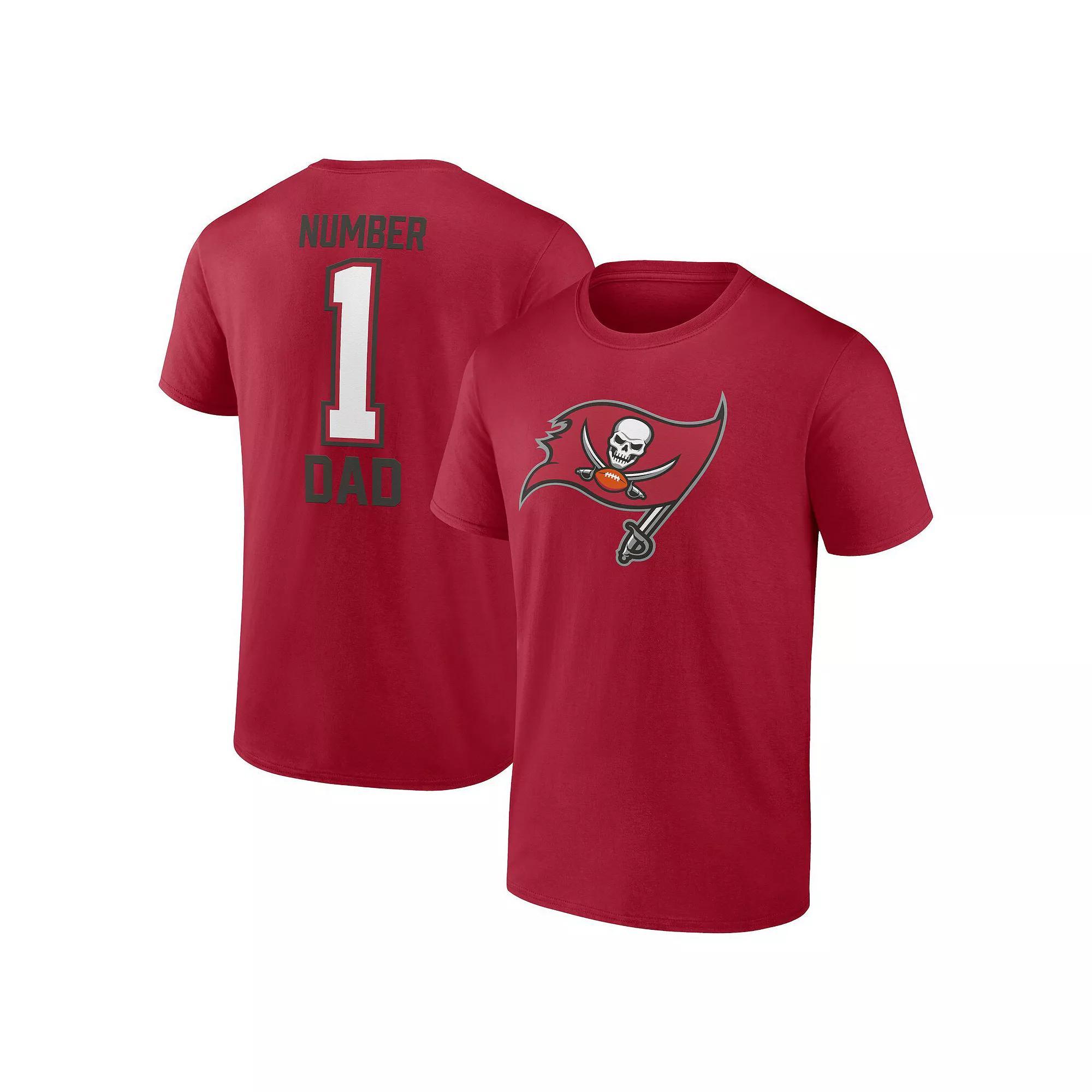 Men's Fanatics Branded Red Tampa Bay Buccaneers #1 Dad T-Shirt, Size: 5XB Product Image