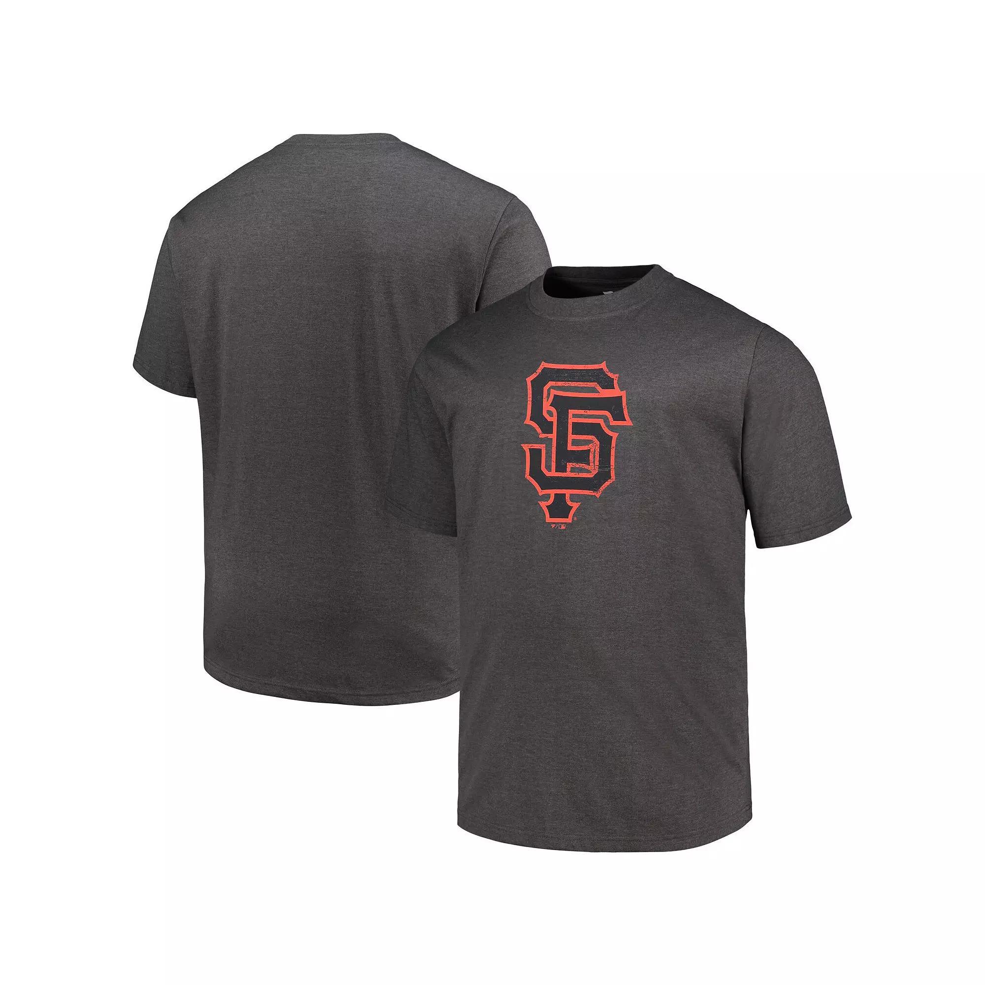 Men's Profile Heather Black San Francisco Giants Big & Tall Weathered Logo T-Shirt, Size: 4XB, Charco Product Image