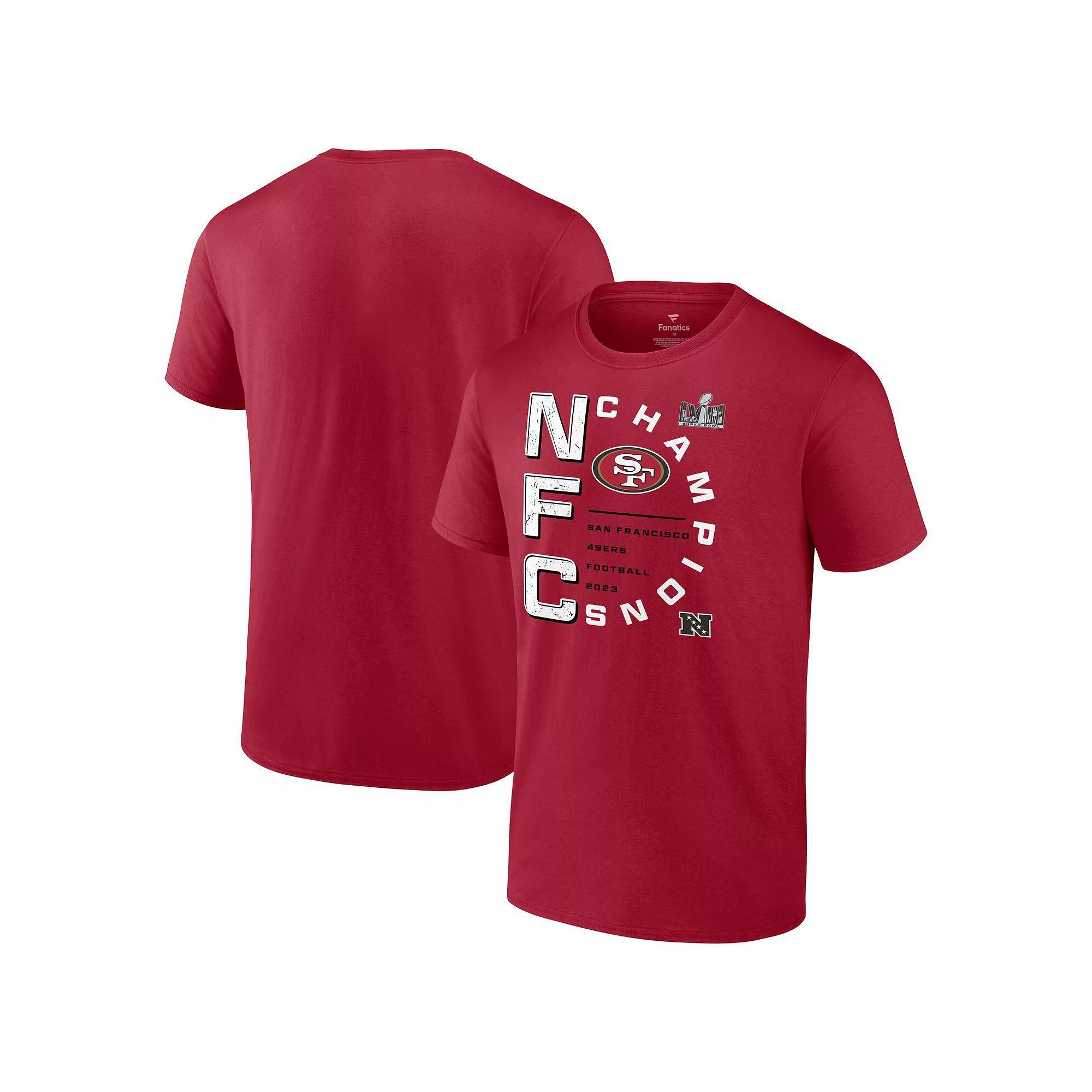 Men's Fanatics Branded Scarlet San Francisco 49ers 2023 NFC Champions Right Side Big & Tall T-Shirt, Size: 4XLT, Red Product Image