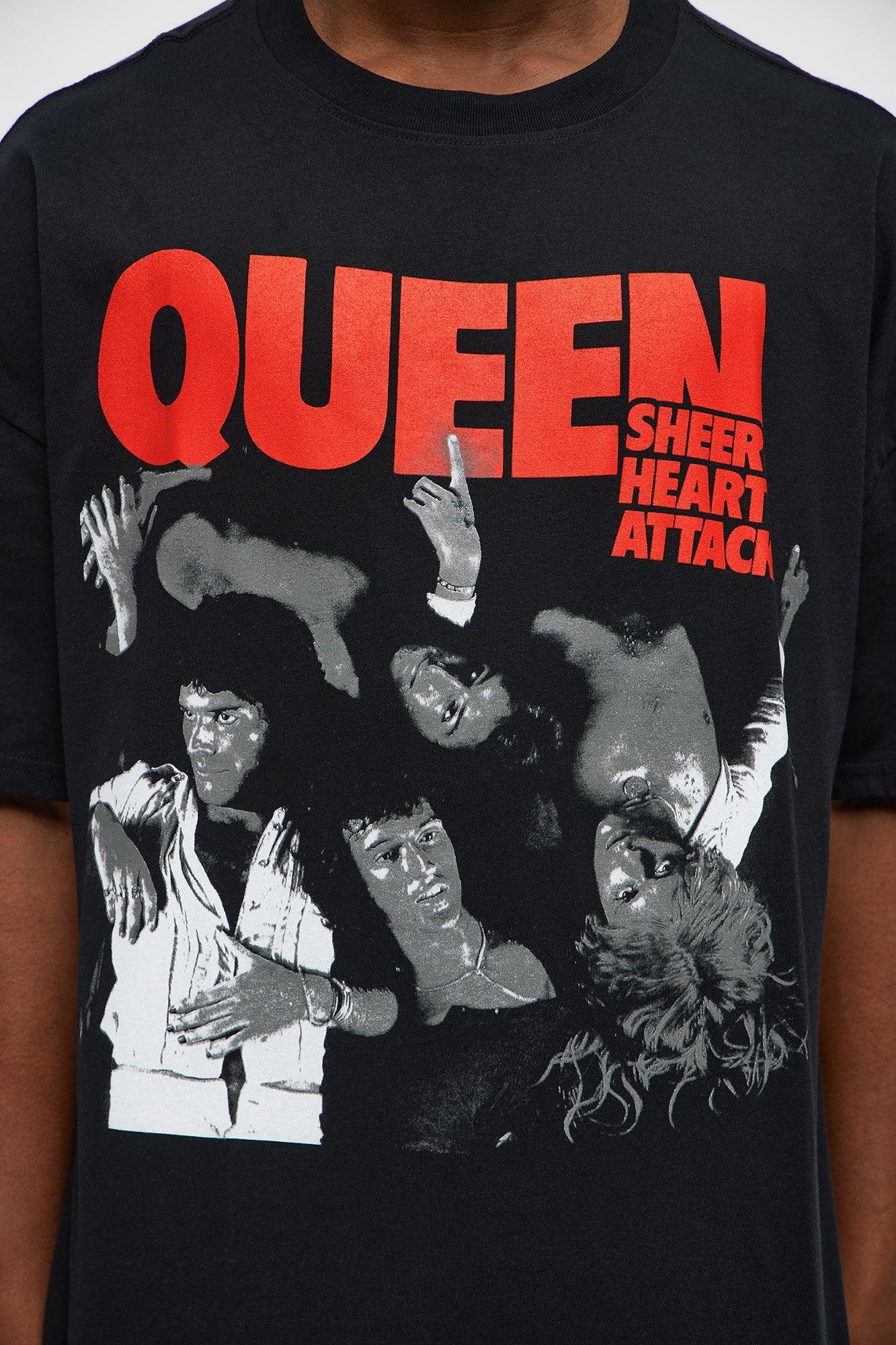 Queen Sheer Heart Attack Oversized Short Sleeve Tee - Black Male Product Image