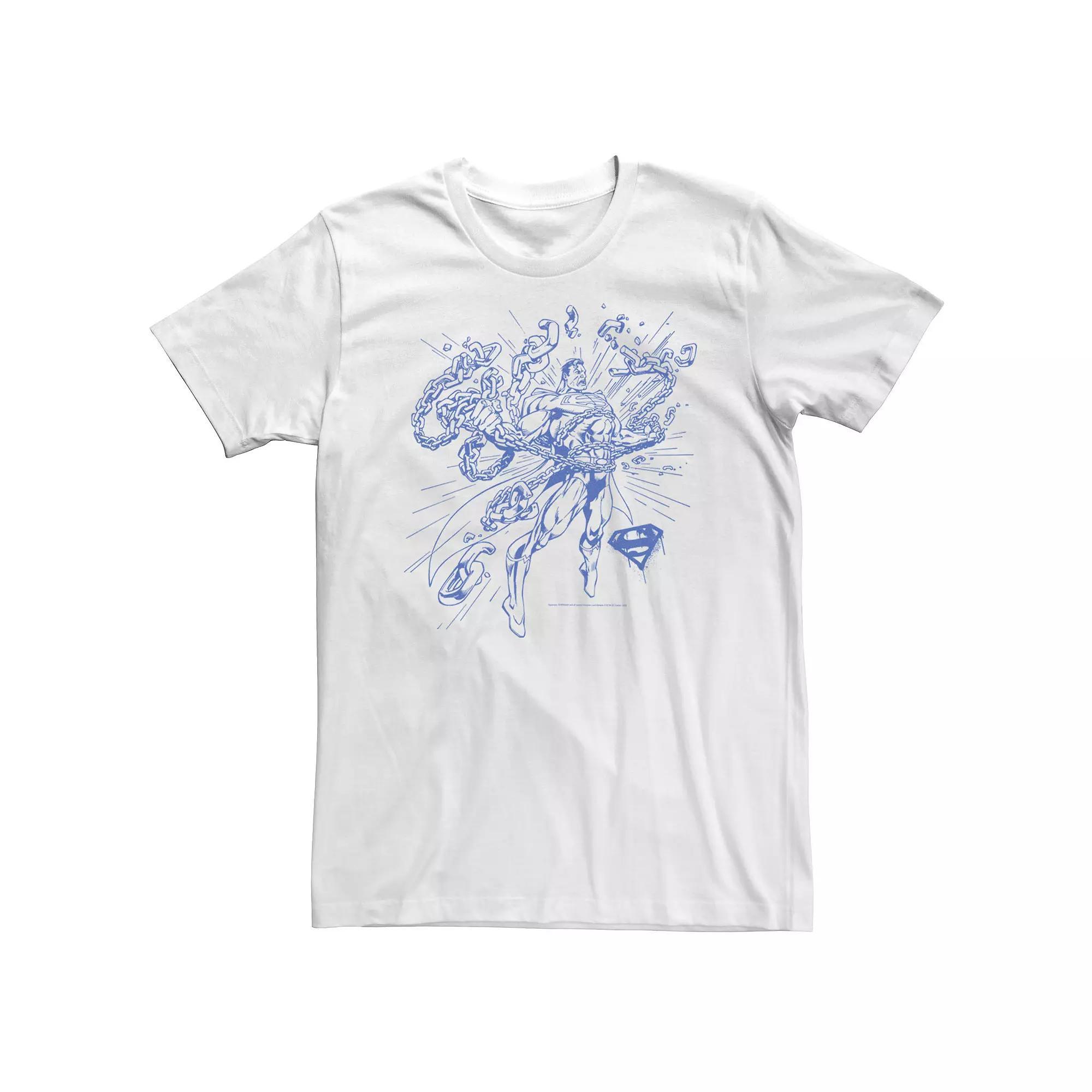 Big & Tall DC Comics Superman Break Chains Outlined Comic Poster Tee, Mens Product Image