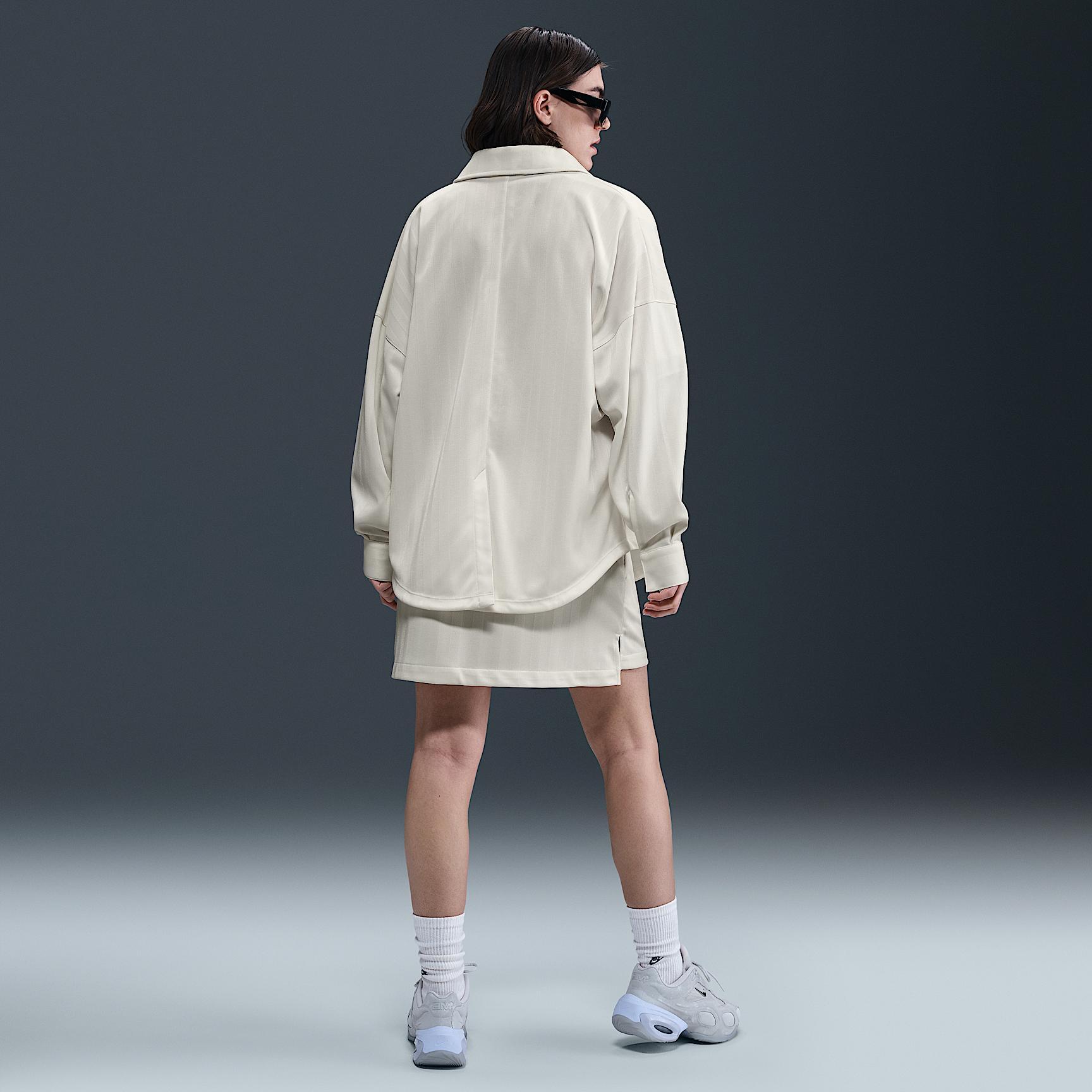 Women's Nike Sportswear Oversized Jacquard Striped Button-Down Shirt Product Image