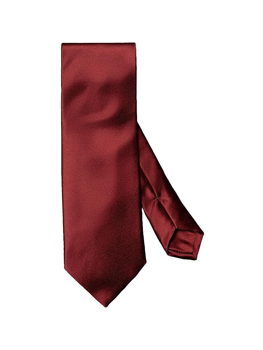 Mens Solid Satin Silk Tie Product Image