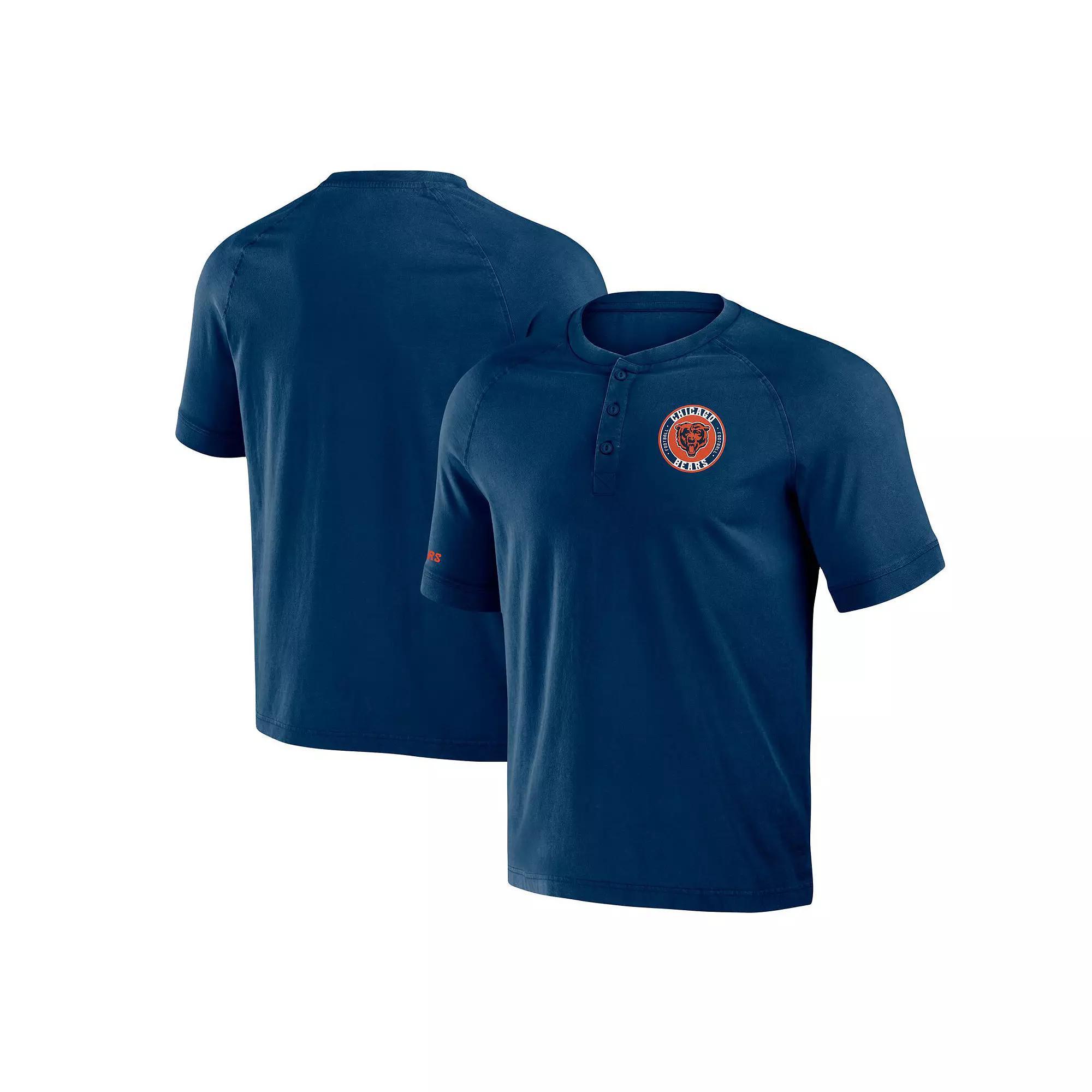 Men's NFL x Darius Rucker Collection by Fanatics Navy New England Patriots Washed Raglan Henley T-Shirt, Size: Large, Blue Product Image