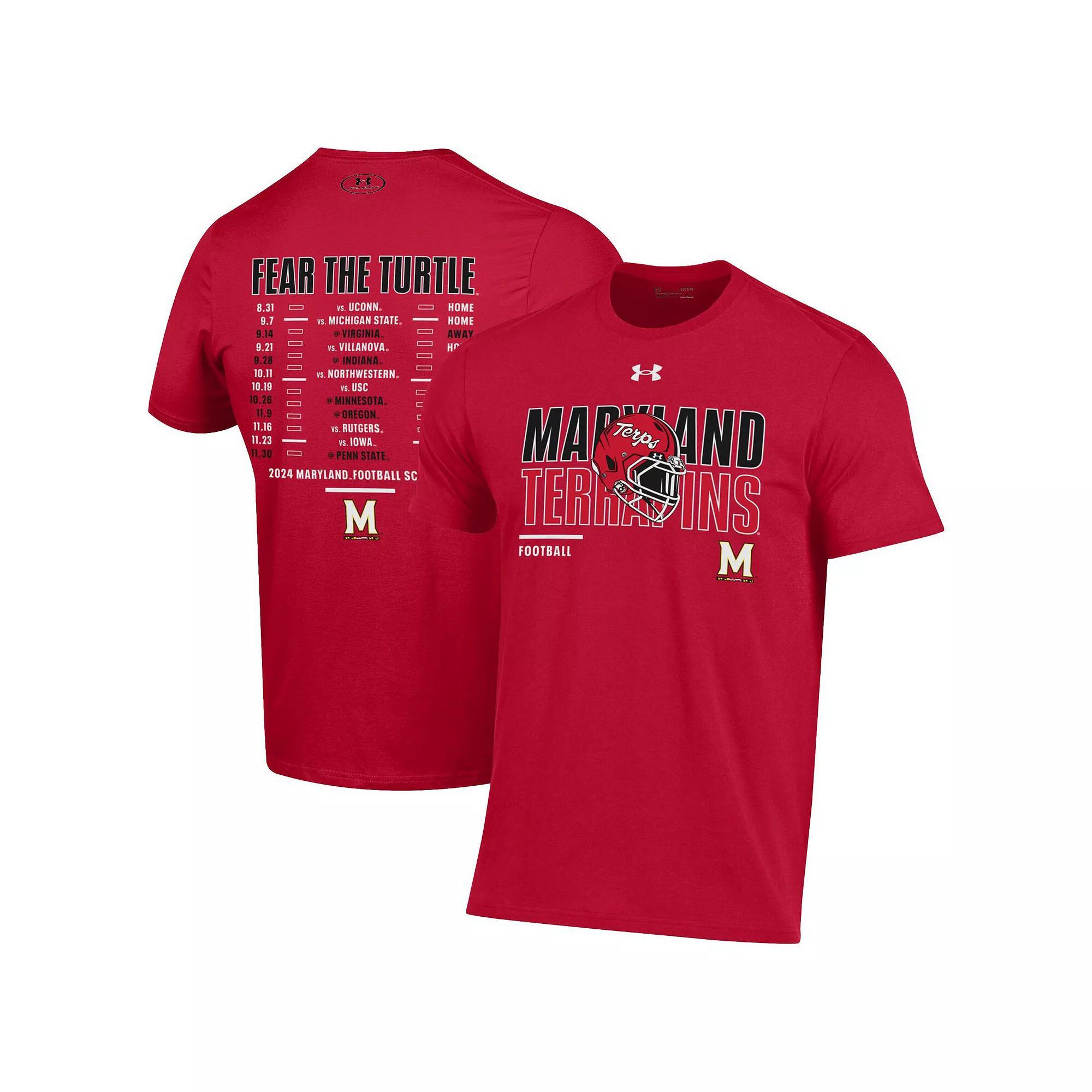 Men's Under Armour Red Maryland Terrapins 2024 Football Schedule Performance T-Shirt, Size: Large Product Image